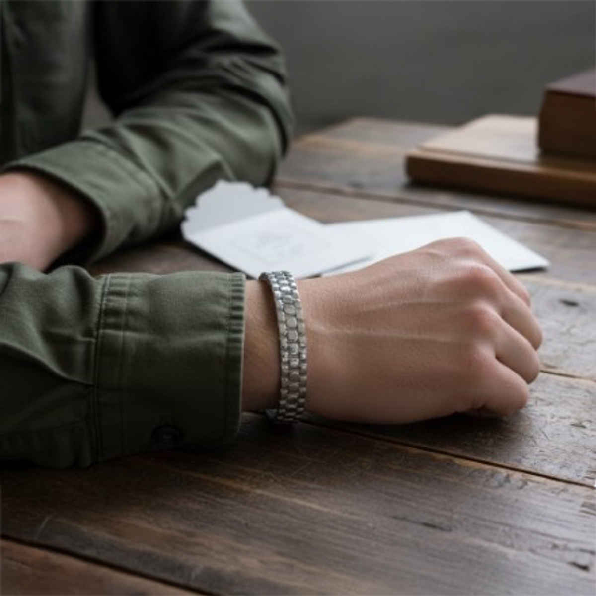 The Opal Factory Men's Jewelry Flexible Chain Link Cuff Bracelet | Bangle-281 | Silver
