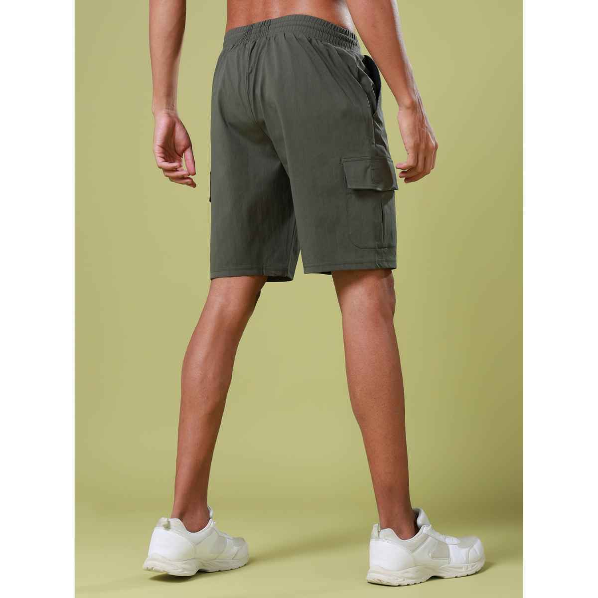 Technosport Men Poly Solid Slim Fit Sports Shorts with TS FLEXI | Beetle | 2XL