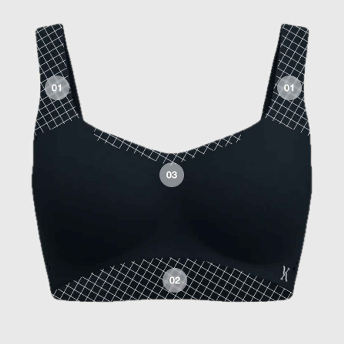 Krvvy Lightly Padded Bra for Women | Wireless, Seamless, Four-Way Stretch & Broad Straps - 2XL