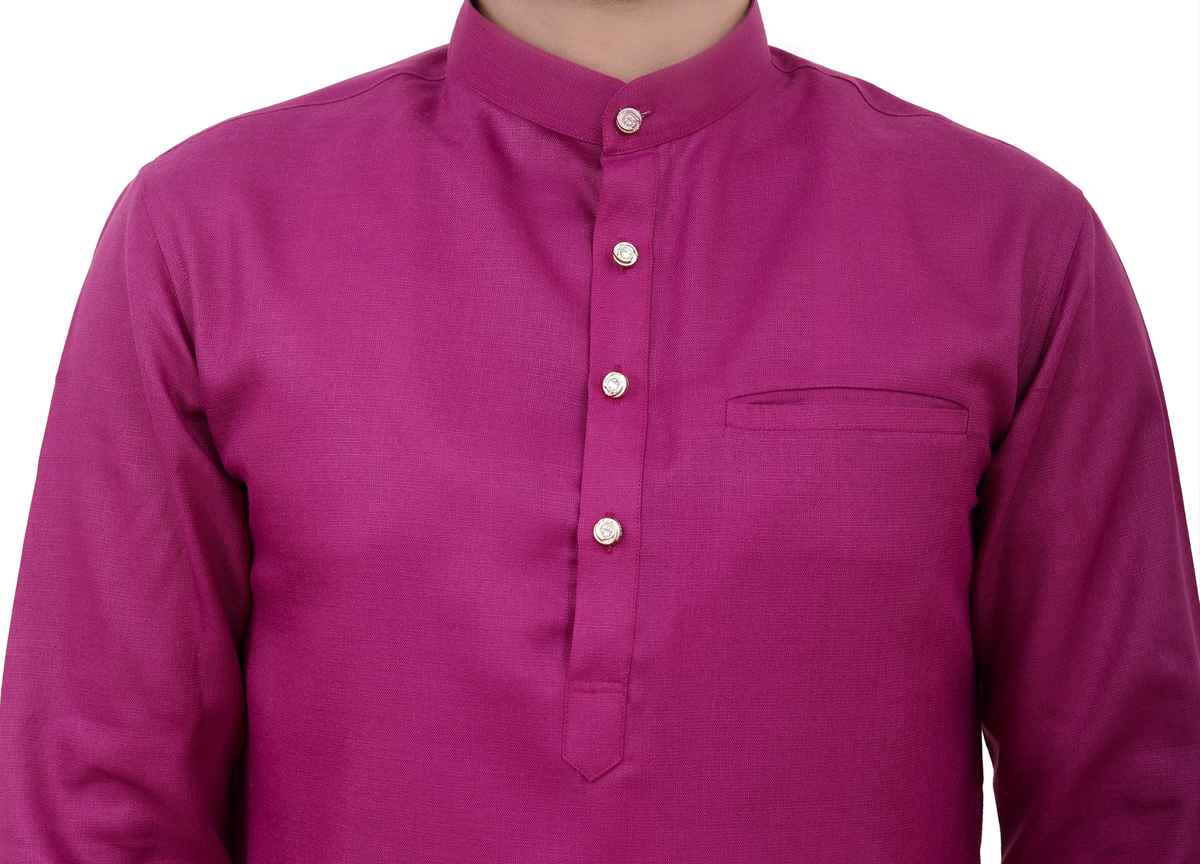 Tibra Collection Men Straight Kurta - Burgundy | Solid | Cotton Blend | XXL