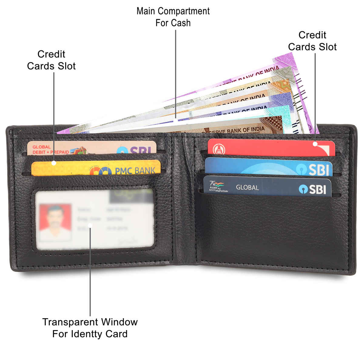 Lavie Sport Men's Alfred Z Black Wallet | 4 Card Slot