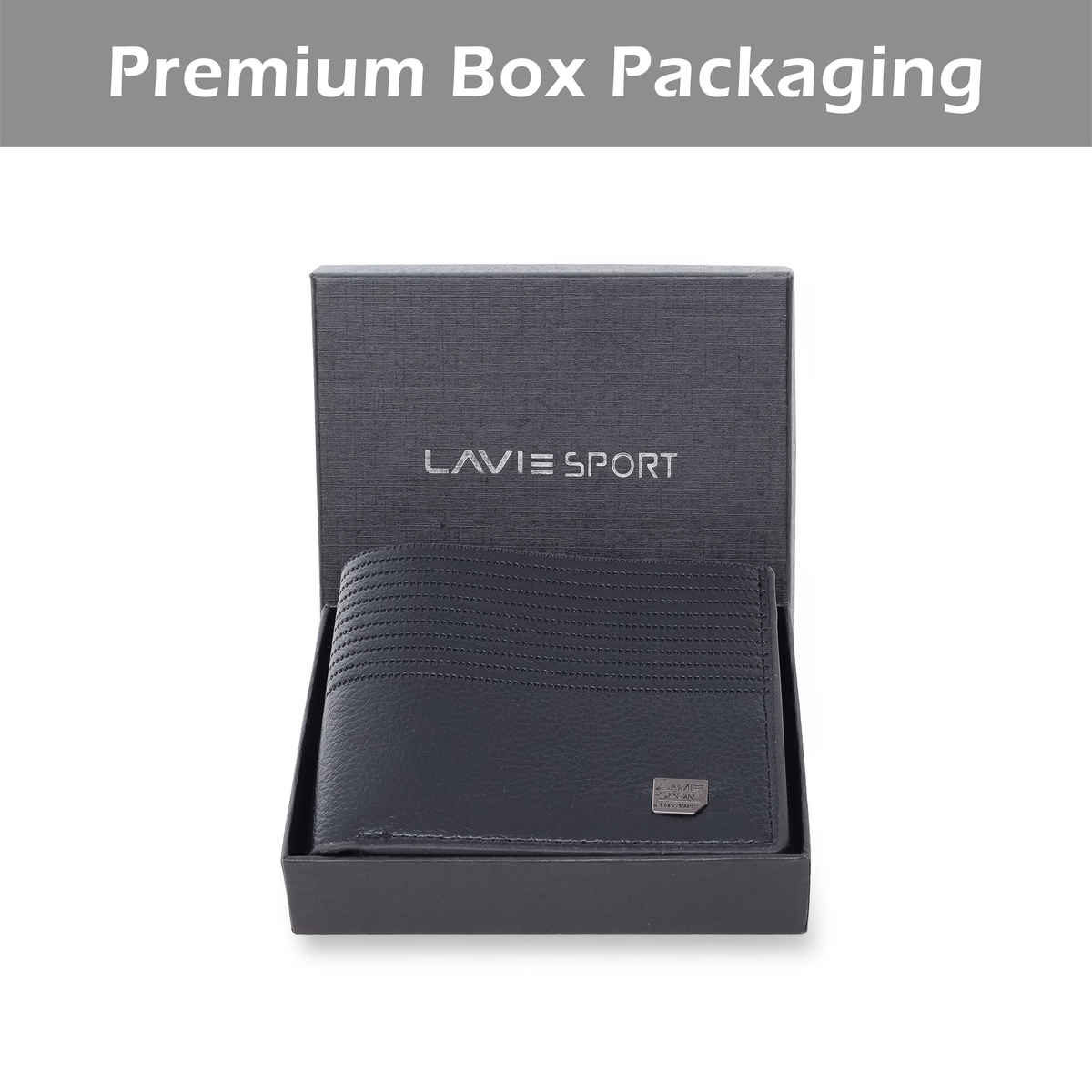 Lavie Sport Men's Henry Synthetic Leather Wallet | Biofold Wallet | Black