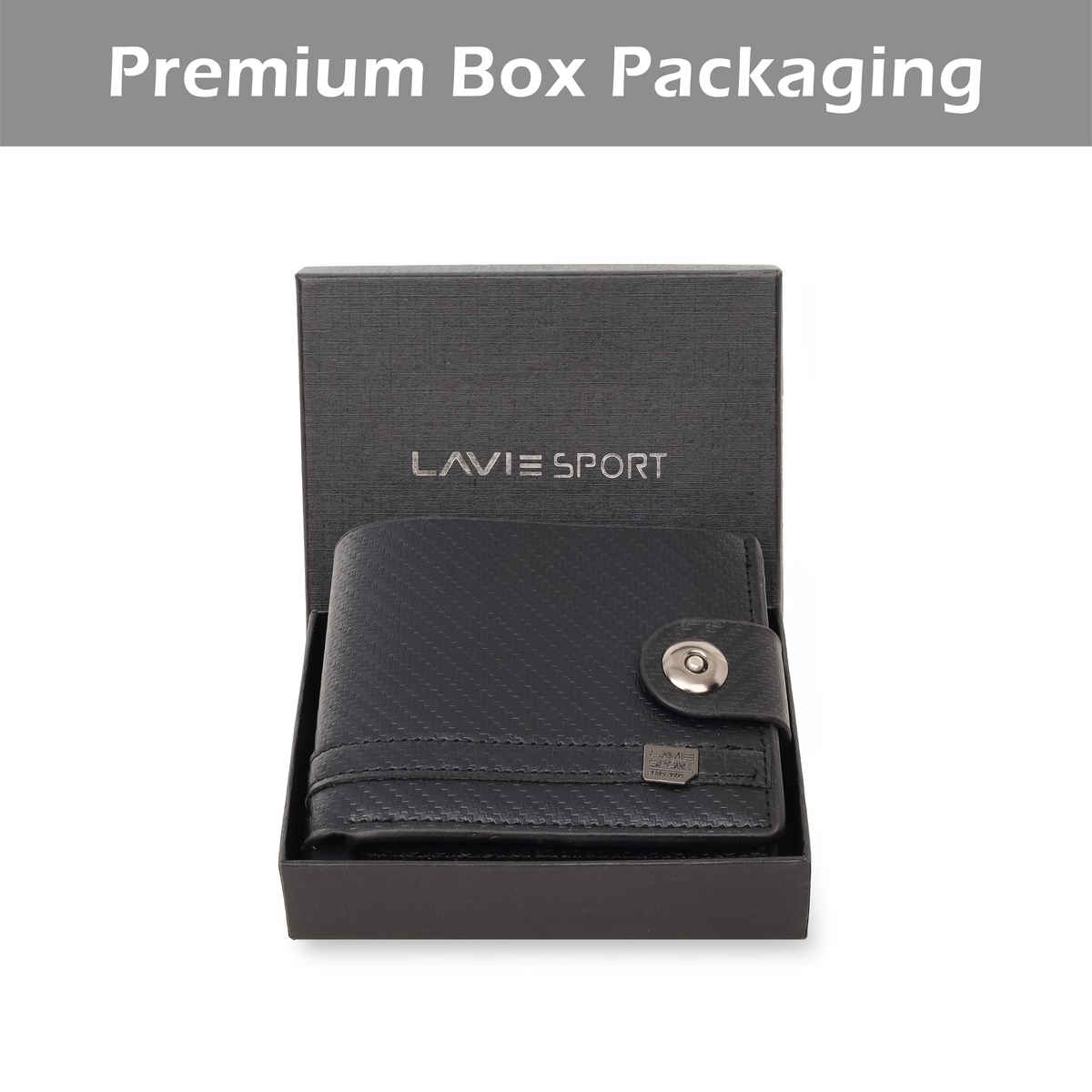 Lavie Sport Men's Richard Synthetic Leather Wallet | Biofold Wallet | Black