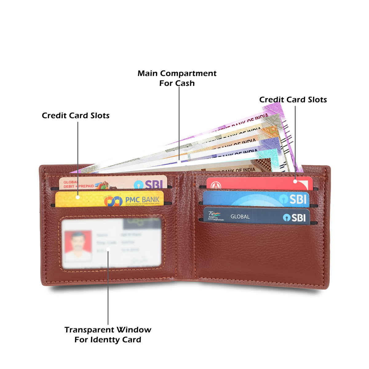 Lavie Sport Men's Oscar Synthetic Leather Wallet | Biofold Wallet | Brown