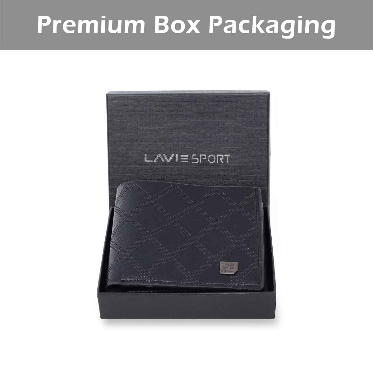 Lavie Sport Men's Charles Synthetic Leather Wallet | Biofold Wallet | Black