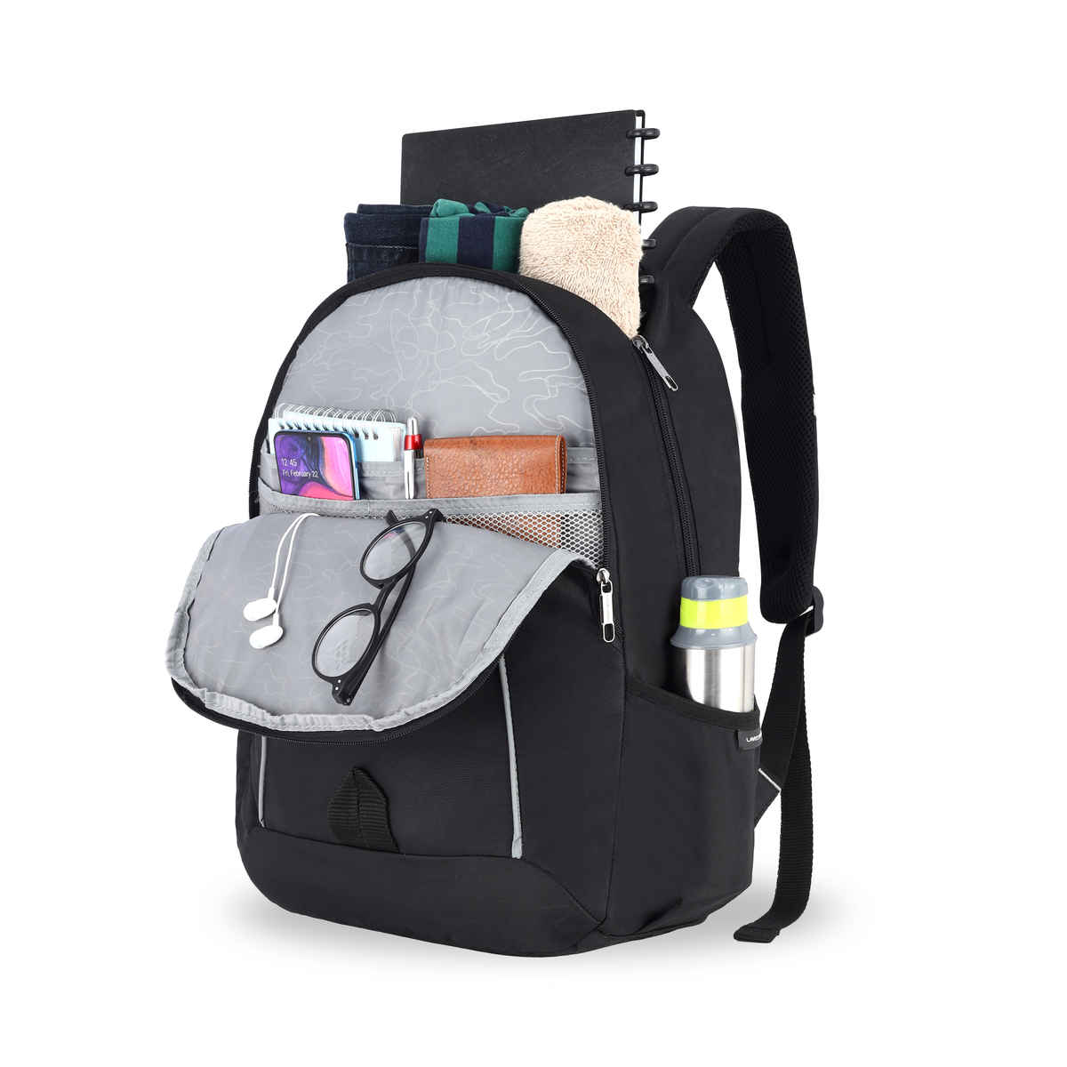 Lavie Sport Aisle Casual Backpack for Boys & Girls | Black - 22L