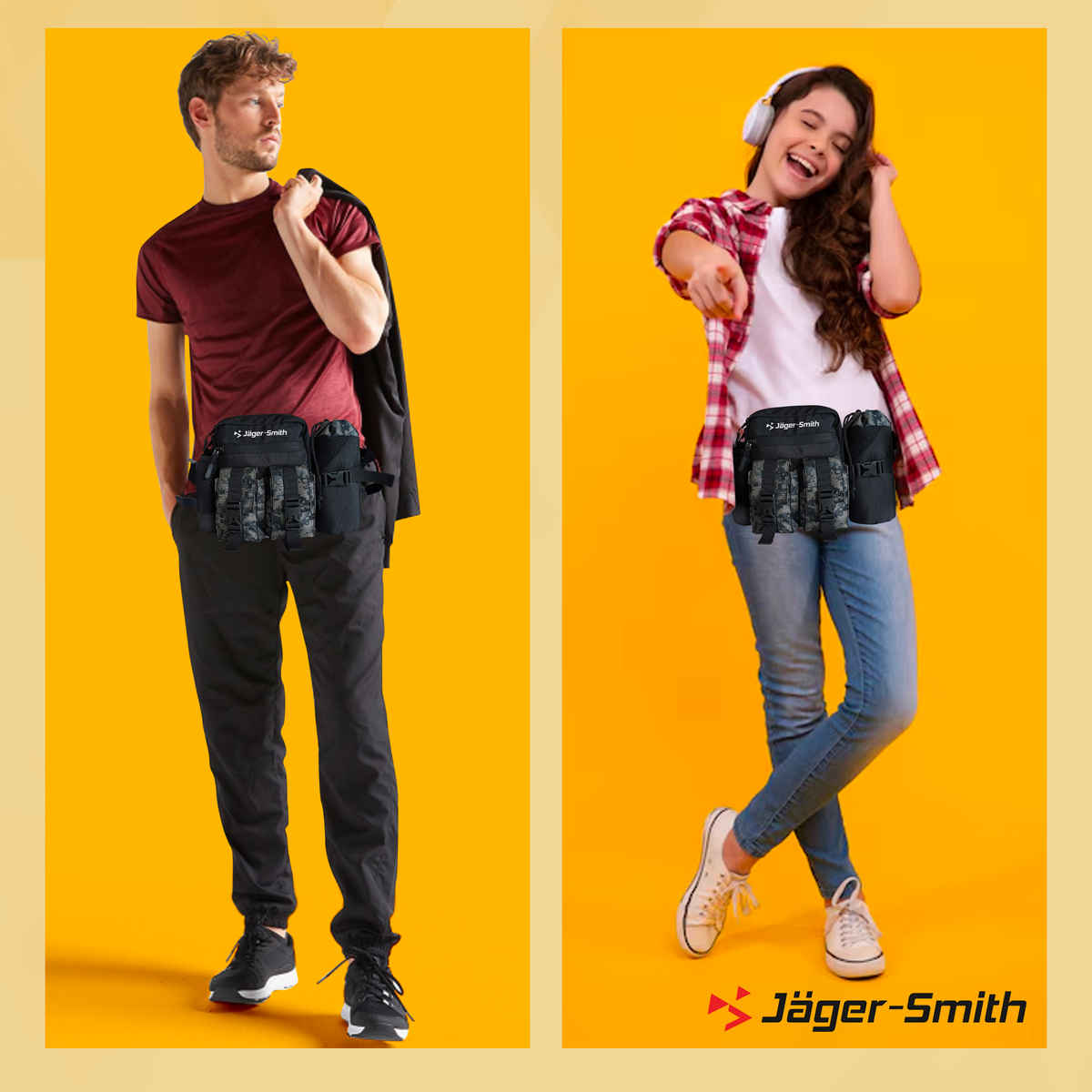 Jager-Smith JSWB 101 Adventure Multipurpose Waist Bag | Black and Camoflogue