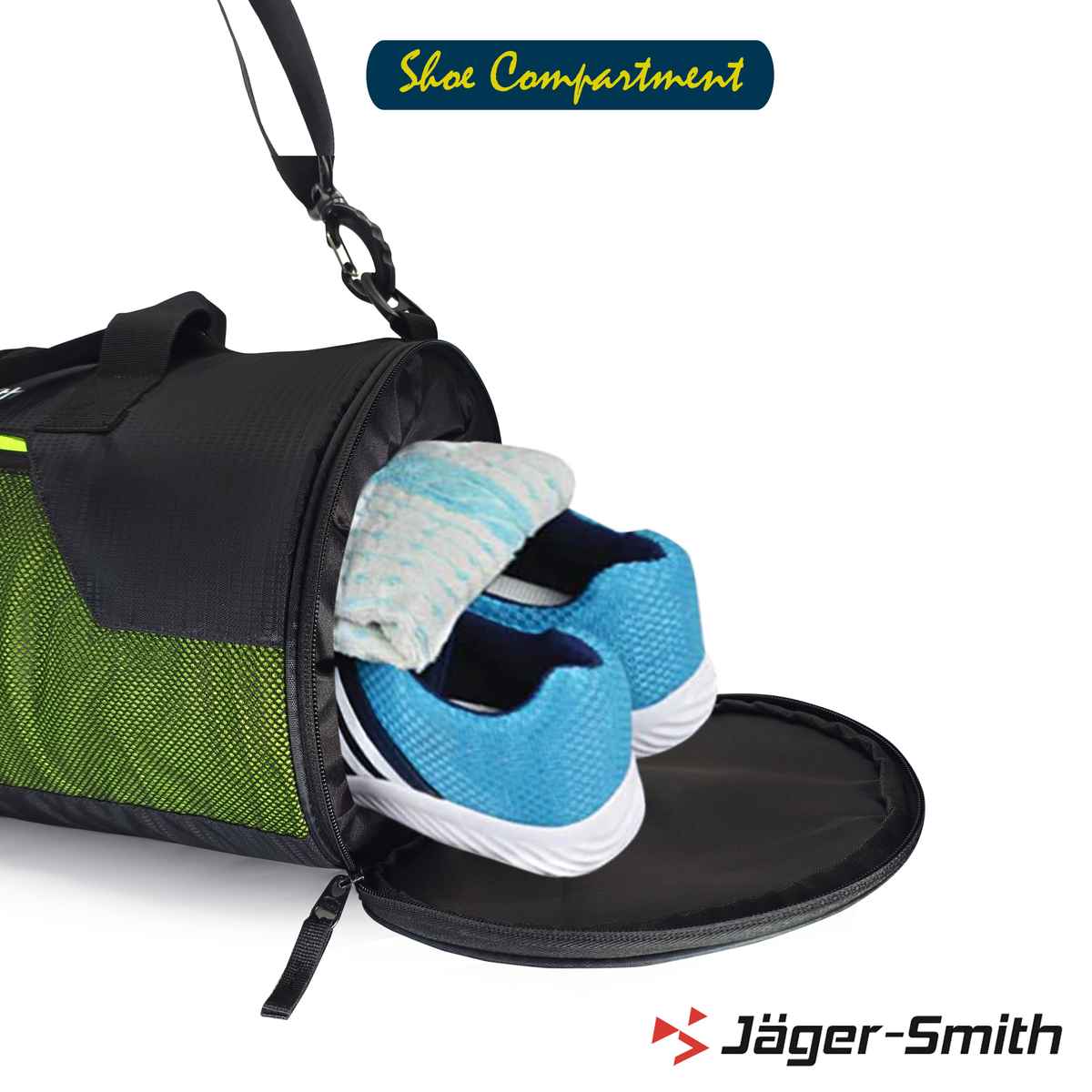 Jager-Smith JSGB500 | Black, Green Multipurpose GYM Bag-27L