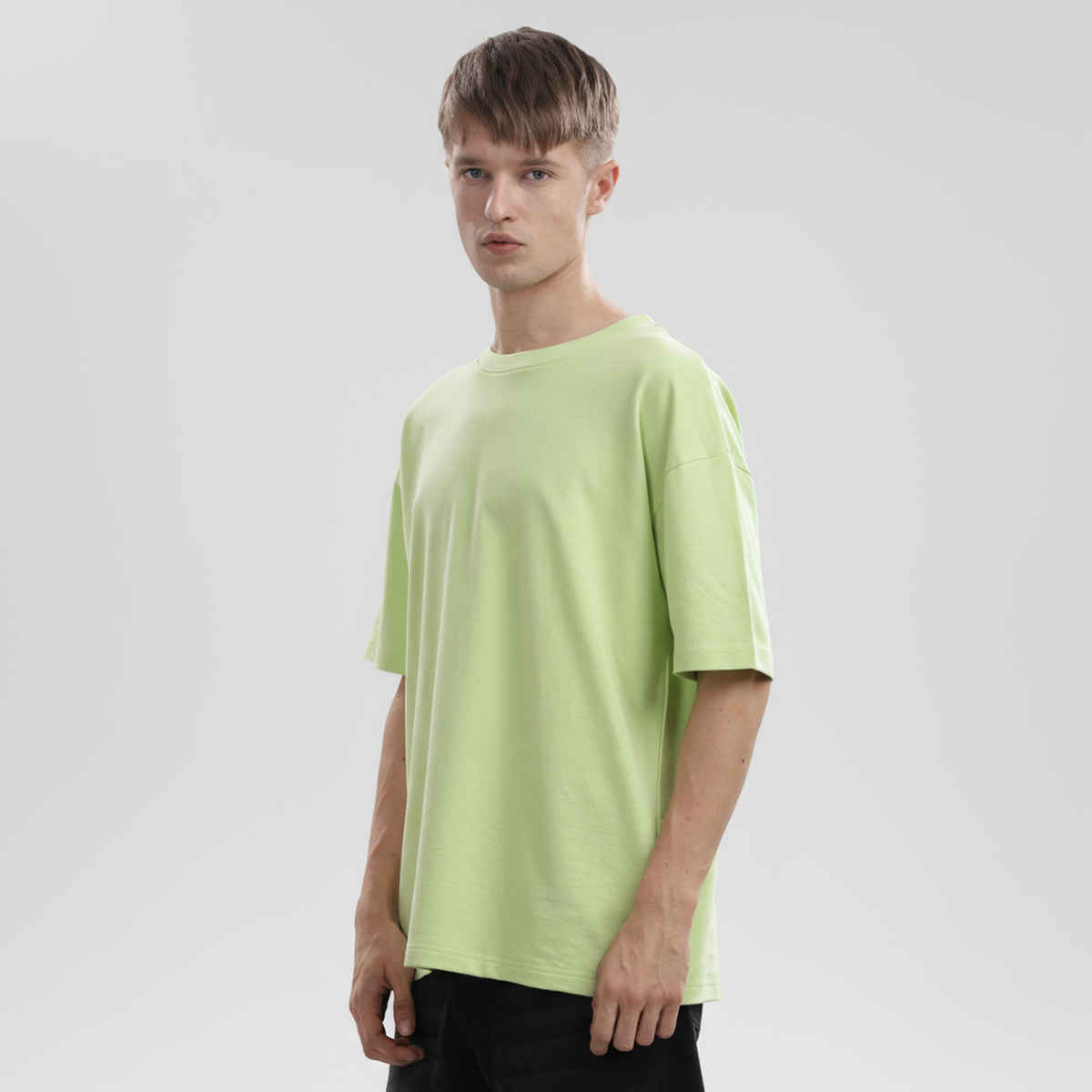 OUTLAWS Men's 100% Cotton Oversized T-Shirt | Half Sleeves | Round Neck | Neon - 2XL