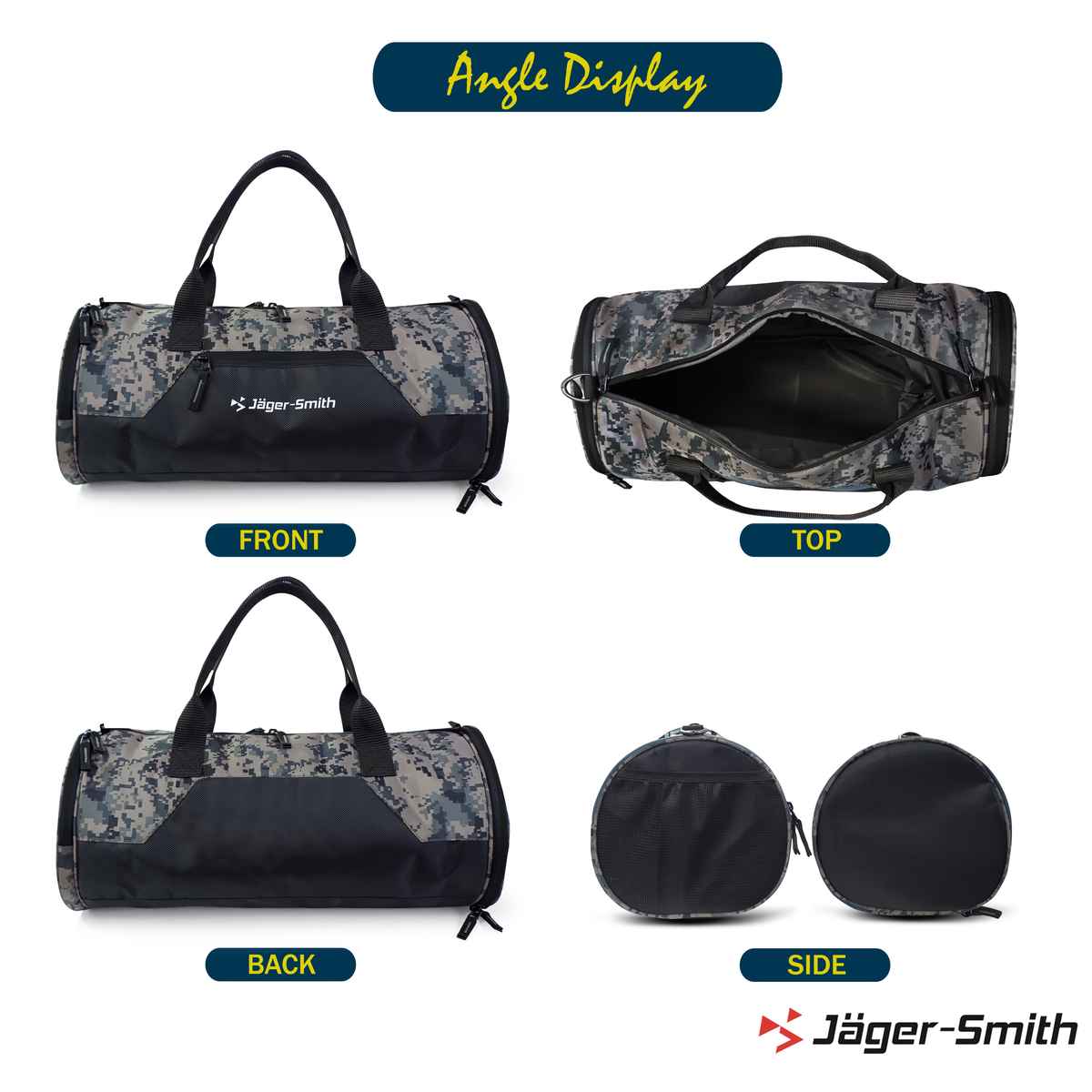 Jager-Smith JSGB500 | Black, Camflouge Multipurpose GYM Bag-27L