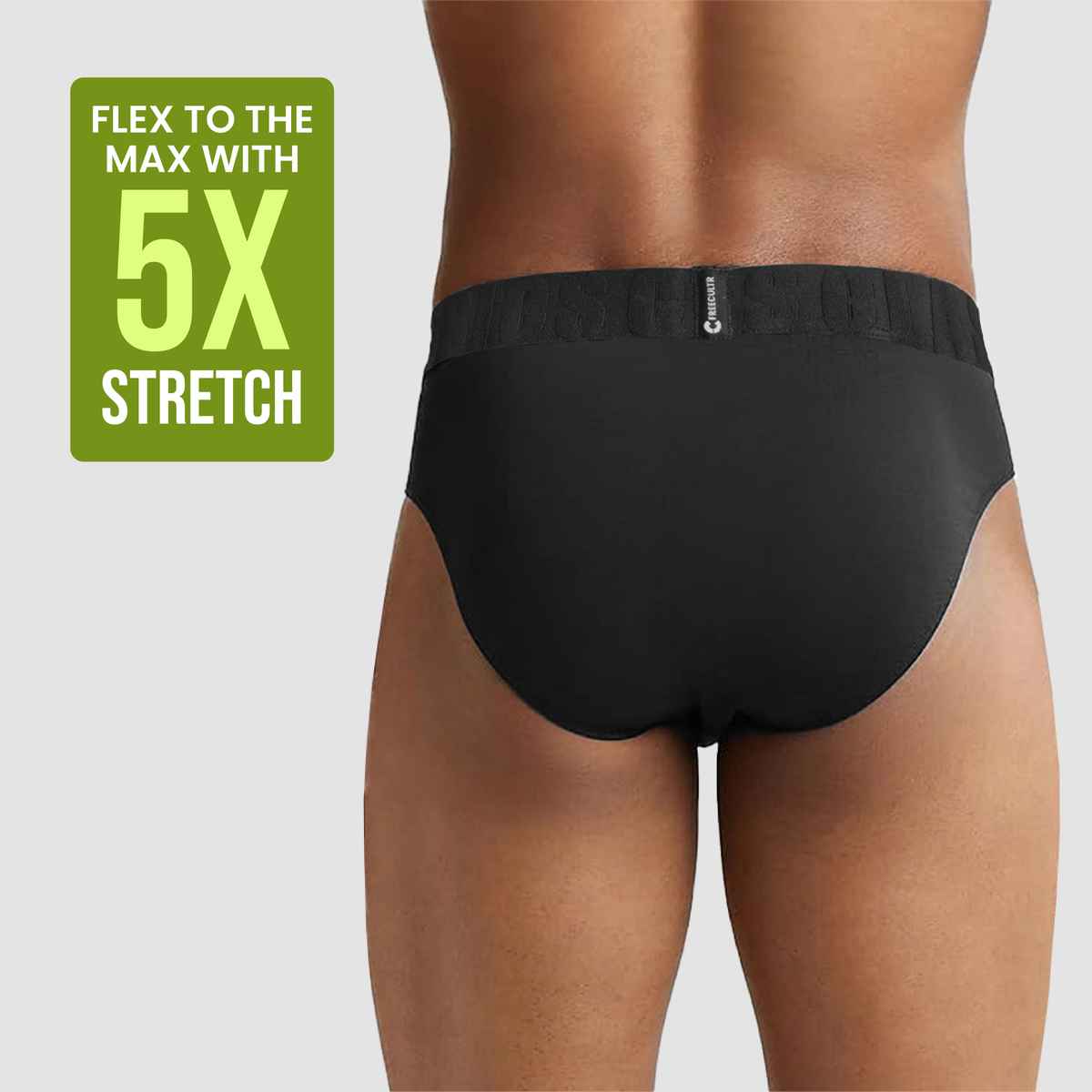 FREECULTR Men's Micromodal Classic Brief ,Black-XXXL