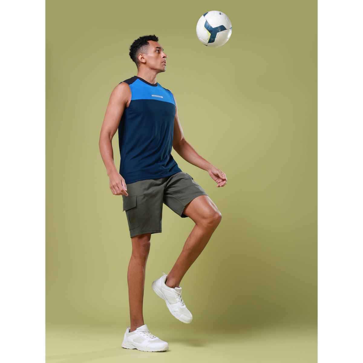 Technosport Men Poly Solid Slim Fit Sports Shorts with TS FLEXI | Beetle | 2XL
