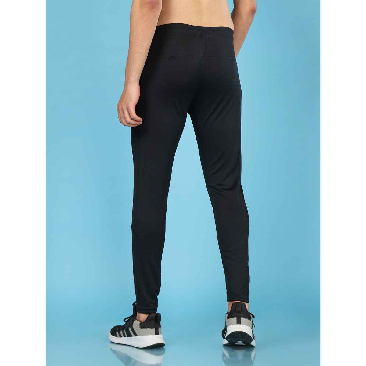 Technosport Men Poly Solid Slim Fit Sports Trackpants with TECHNO DRY | Black | XXL