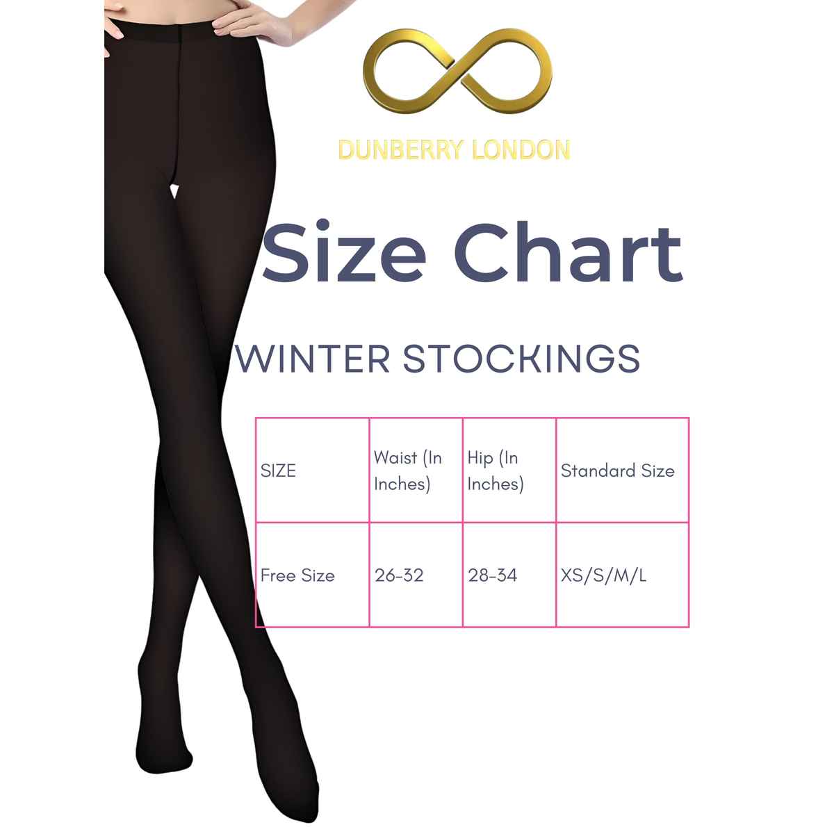 Dunberry London Dual-Tone Fur Translucent Winter Thermal Stockings | Black | Free Size