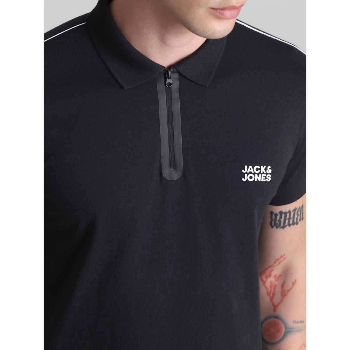 Jack & Jones Men's Slim Fit Polo | Black - S