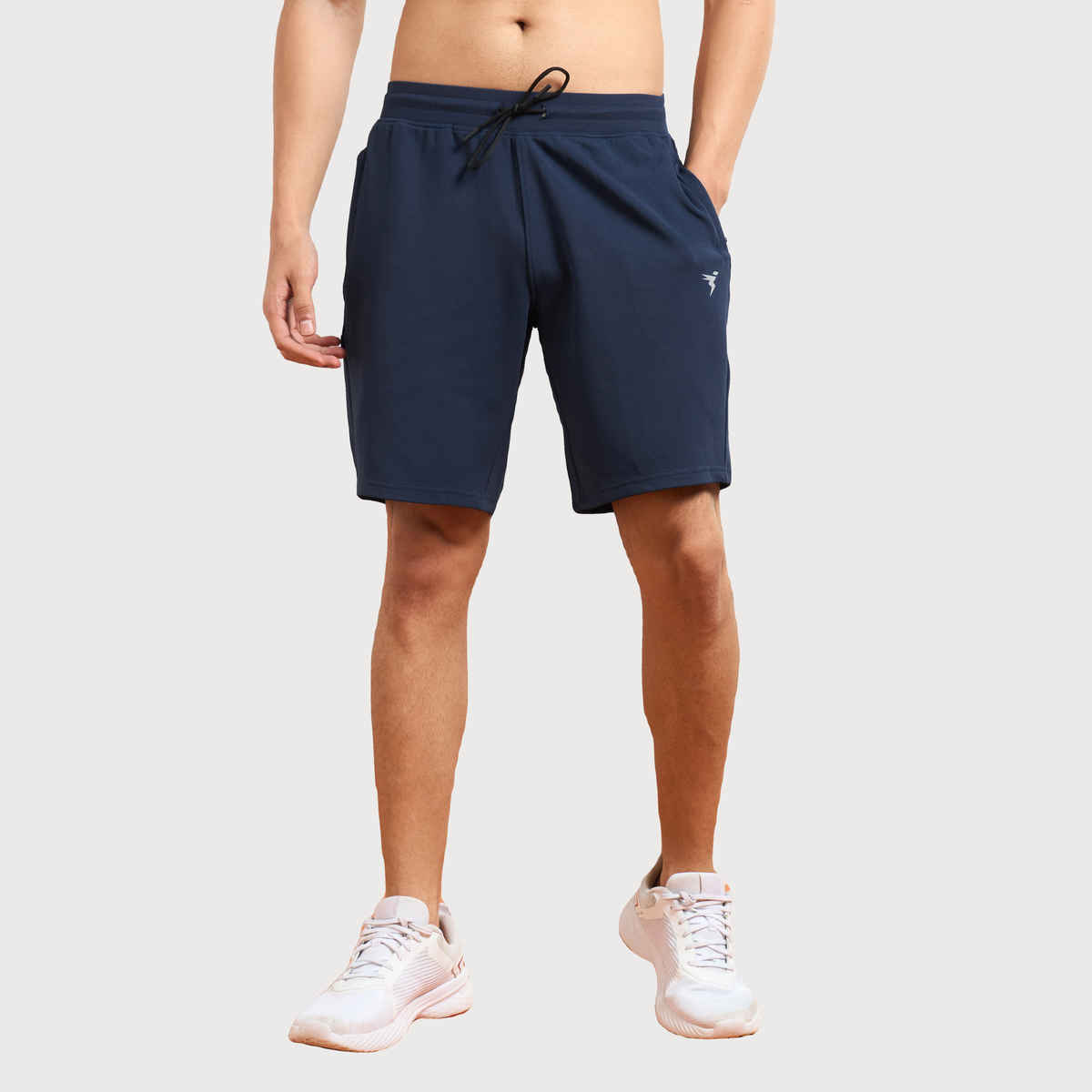 Technosport Men Poly Solid Slim Fit Sports Shorts with TS FLEXI | Navy | XL