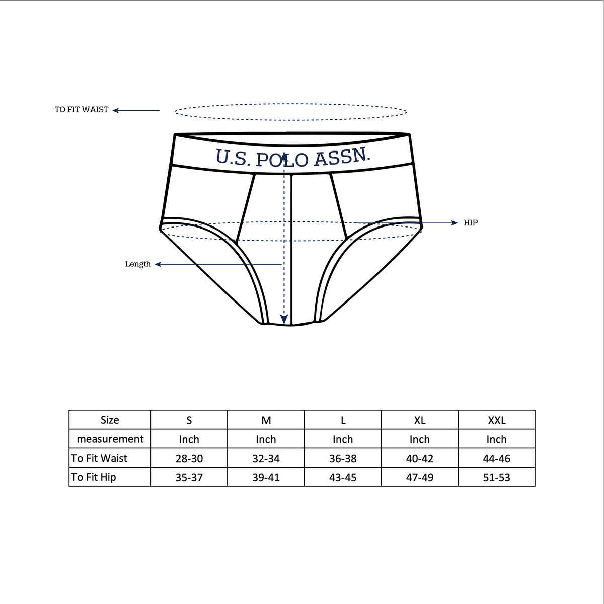 USPA Men Briefs - Pack of 2 Solid Cotton Briefs - Black & Blue - L