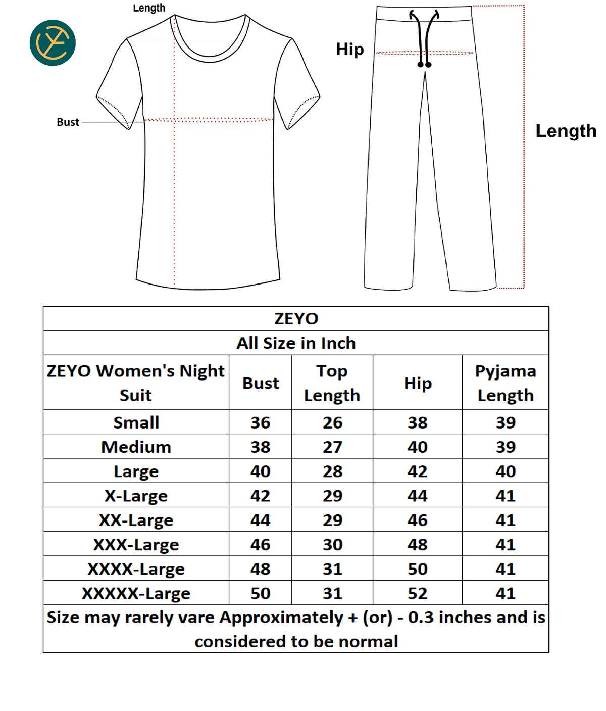 Zeyo Women's Cotton Printed Navy Blue Night Suit Set of Top & Pyjama | 5304-M