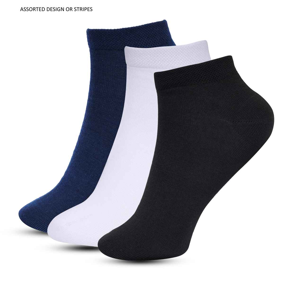 Luxrio Men's Solid Ankle Length Cotton Socks | SCK-9-3-PK-ANKL | Assorted Designs - Free Size