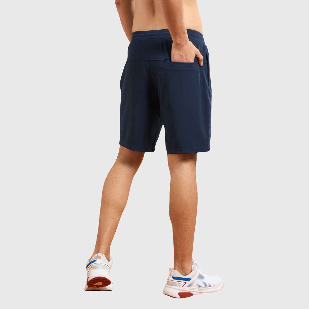 Technosport Men Poly Solid Slim Fit Sports Shorts with TS FLEXI | Navy | XL