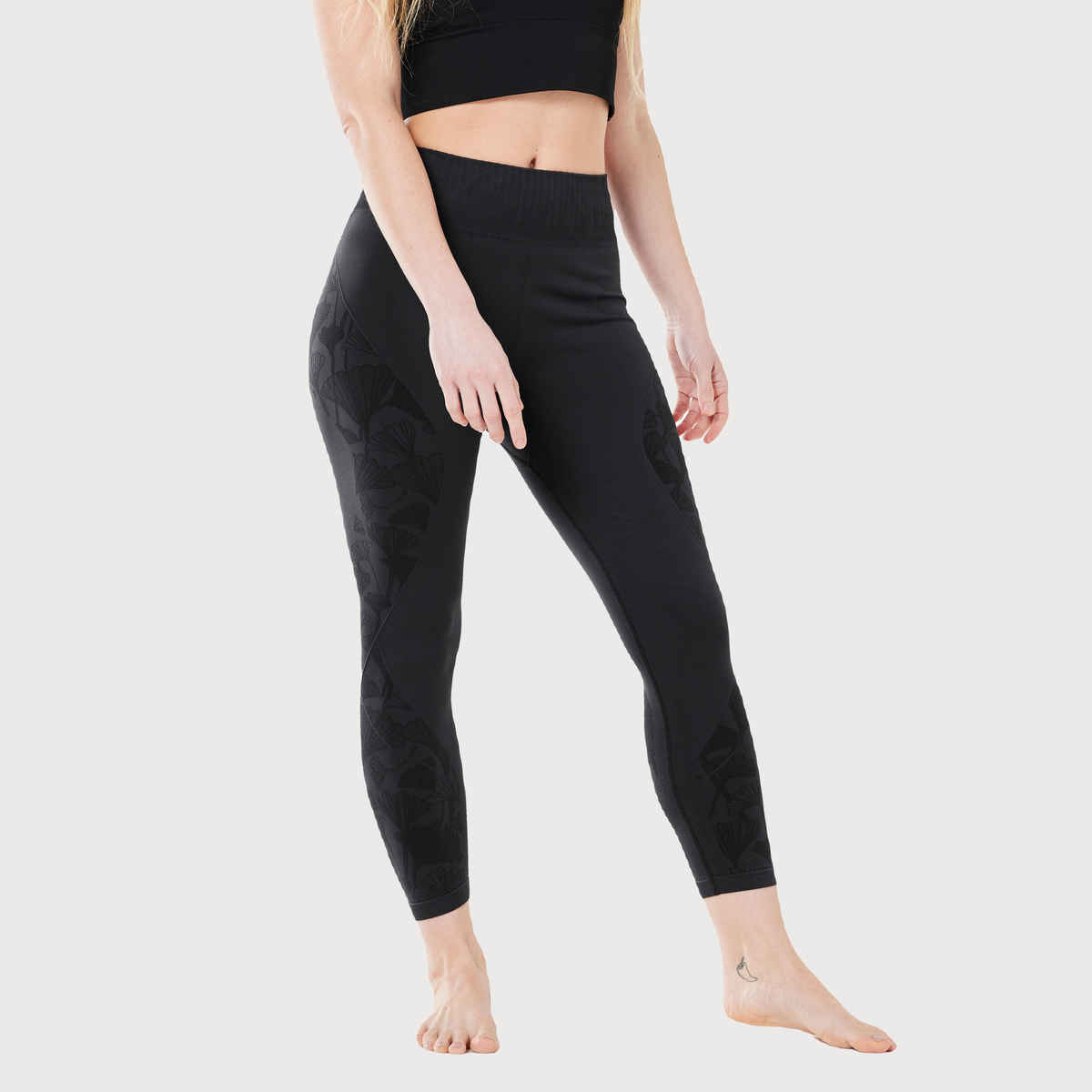 Decathlon | Kimjally WoMen's Pattern Seamless Dynamic Yoga Leggings | Black - L