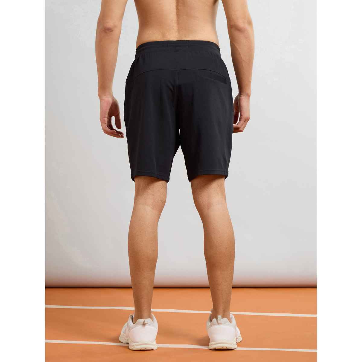 Technosport Men Poly Solid Slim Fit Sports Shorts with TS FLEXI | Black | XL