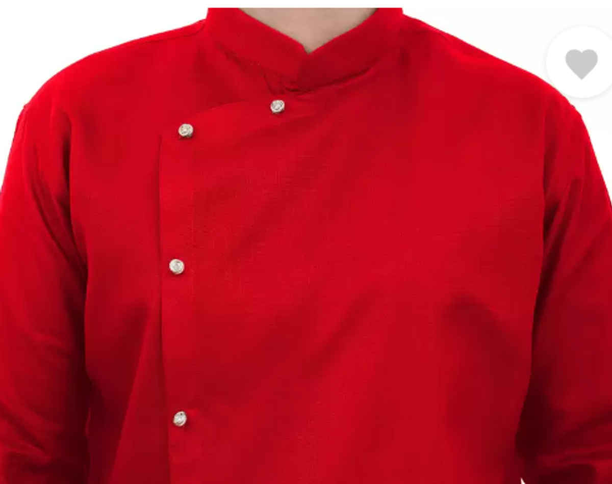 Tibra Collection Men Asymmetric Kurta - Red | Cotton Blend | M