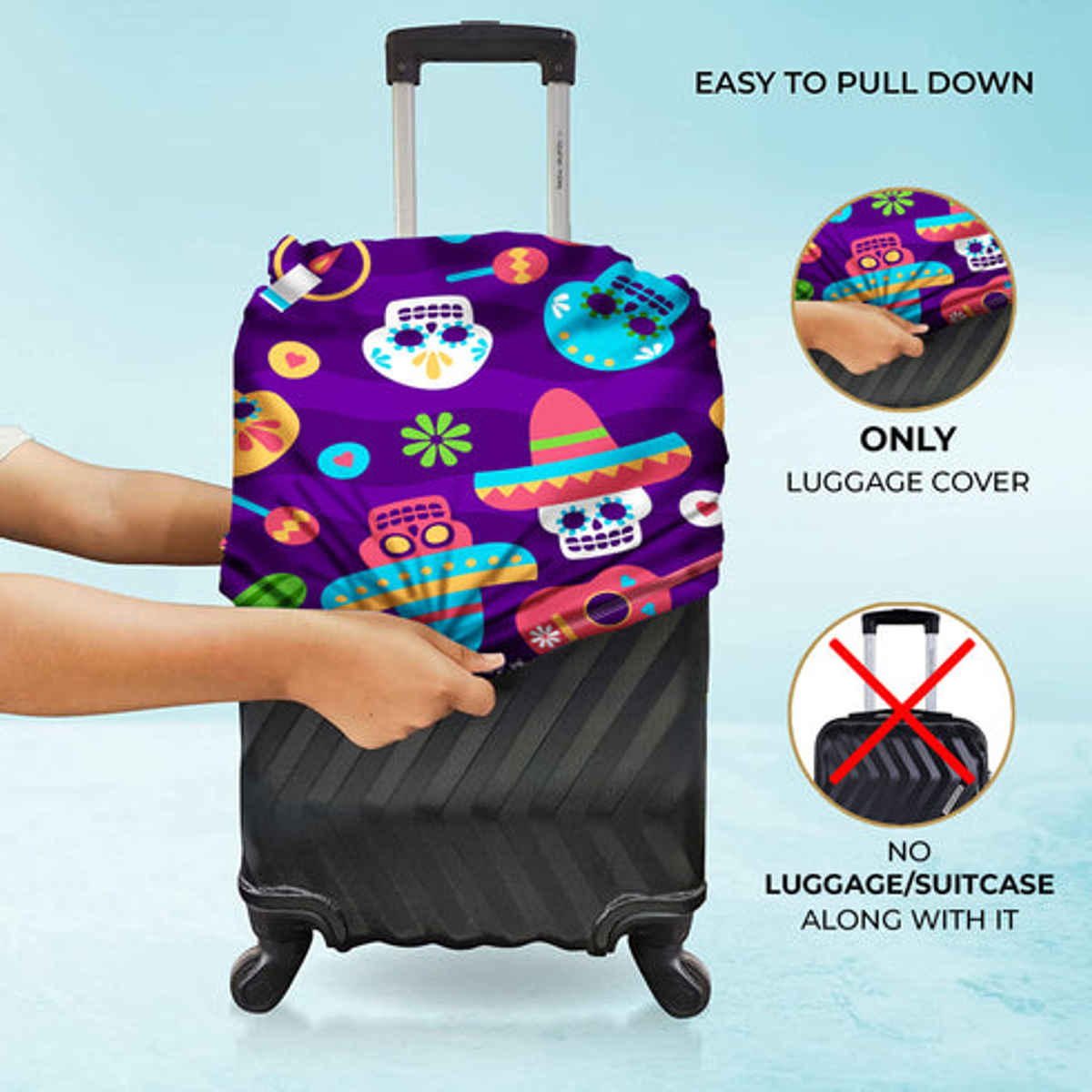 Nasher Miles Polyester Luggage Cover - 24 Inch- Carnival