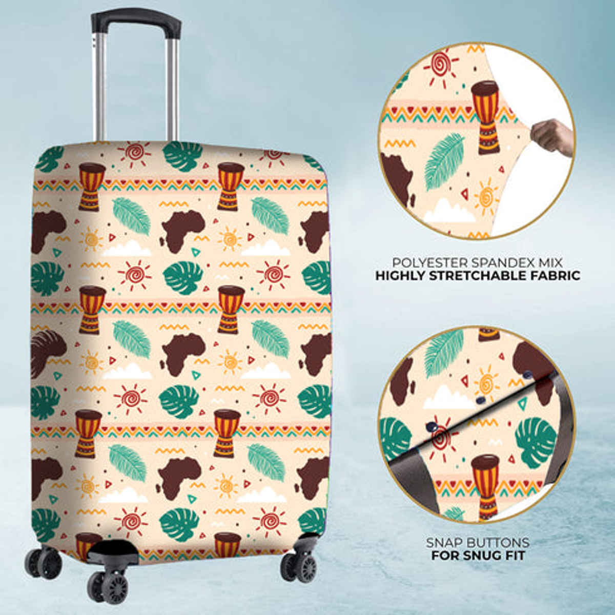 Nasher Miles Polyester Luggage Cover - 28 Inch- Coastel Melody