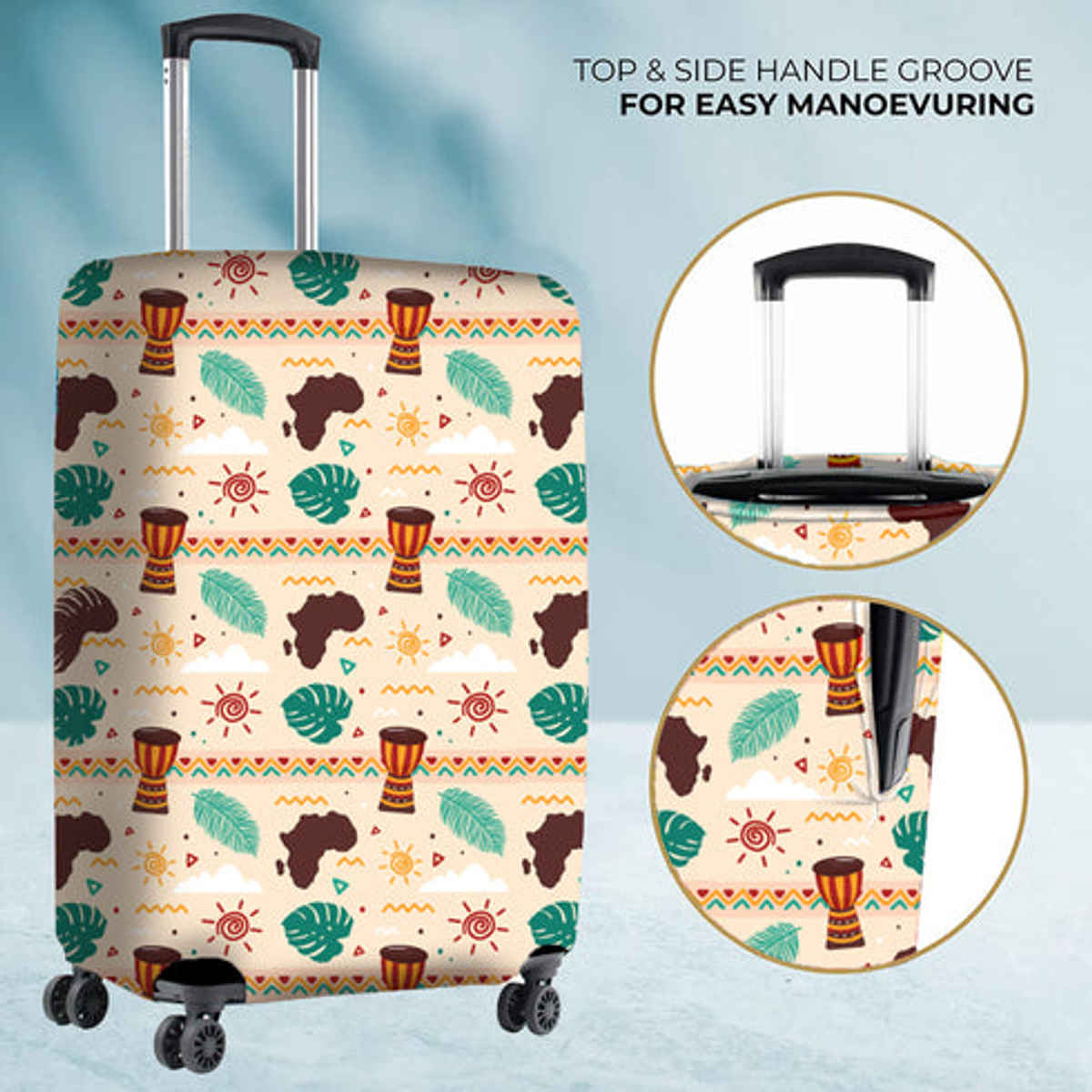 Nasher Miles Polyester Luggage Cover - 28 Inch- Coastel Melody