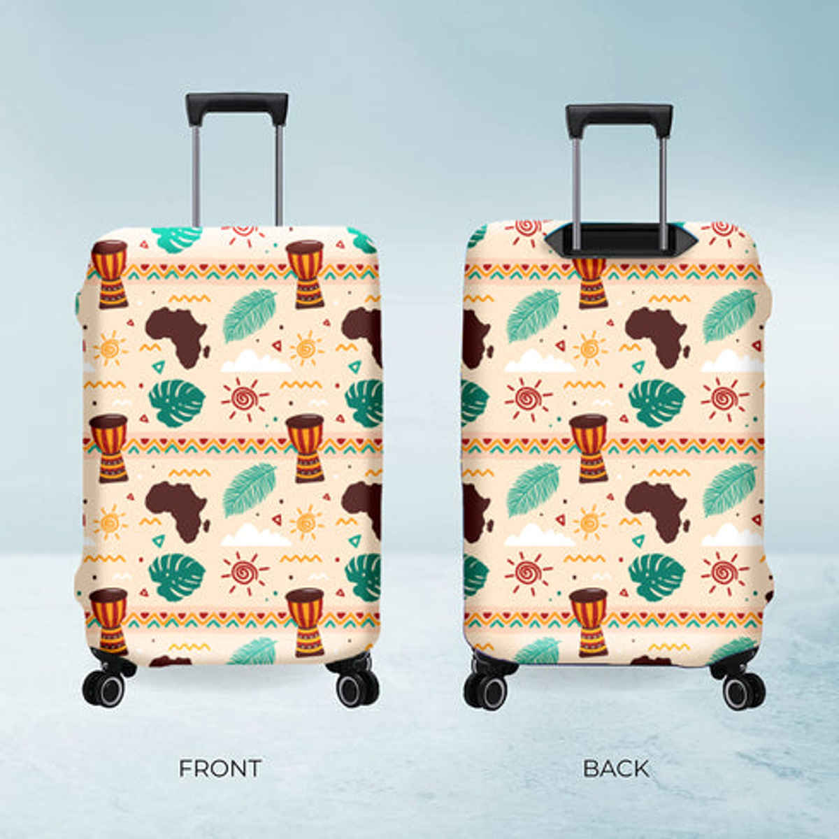 Nasher Miles Polyester Luggage Cover - 24 Inch- Coastel Melody