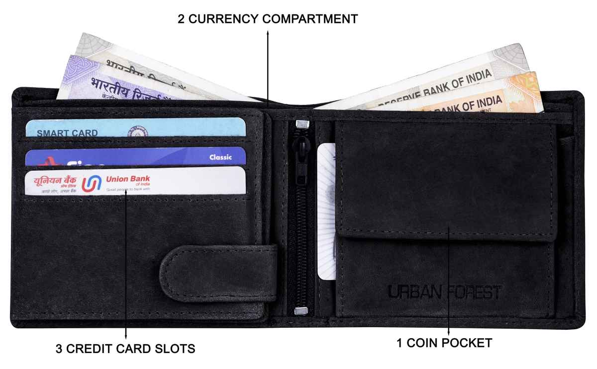 Urban Forest Men's Leo Vintage Leather Wallet | Black