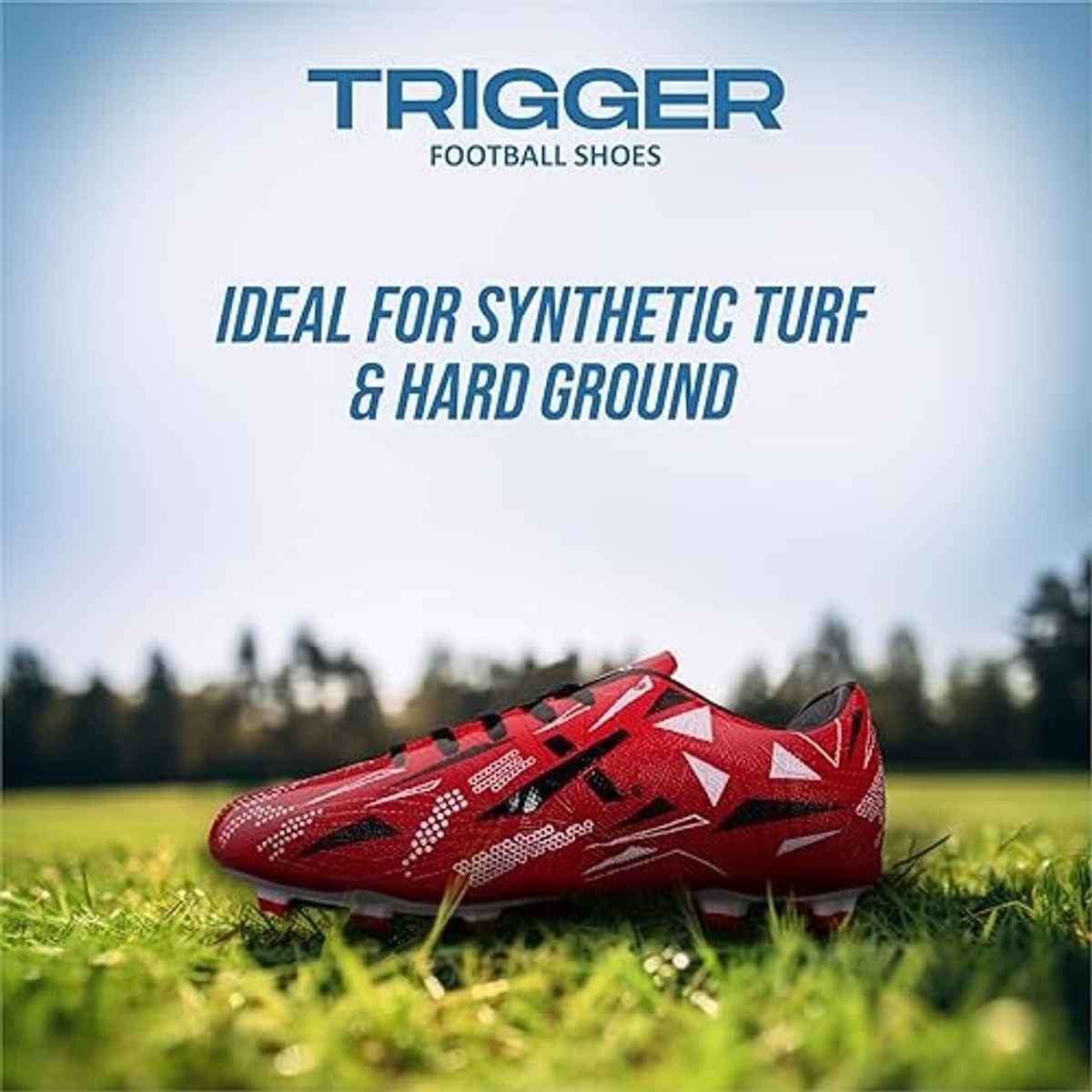 Vector X Trigger Football Shoe Studs Double Colored High Strength For Men | Red-White Size-10