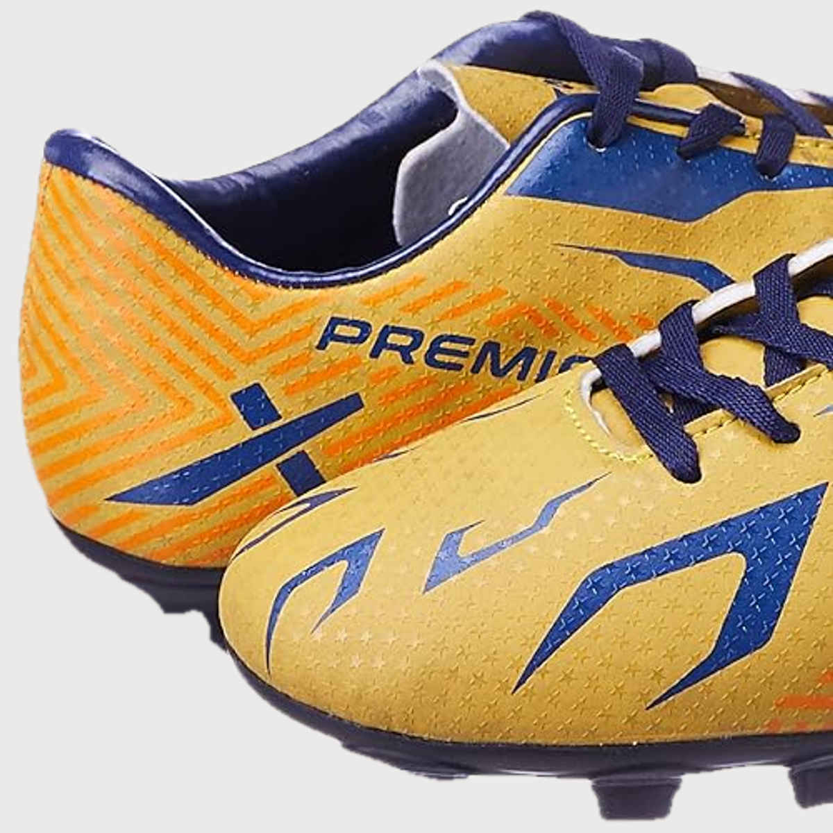 Vector X Premier Football Studs Football Shoes For Men (10, Yellow-Blue)