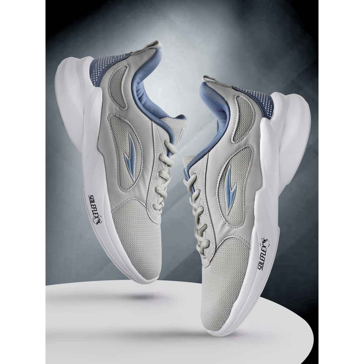 Asian Women s Firefly-04 Grey Blue Sports Shoes | UK-8