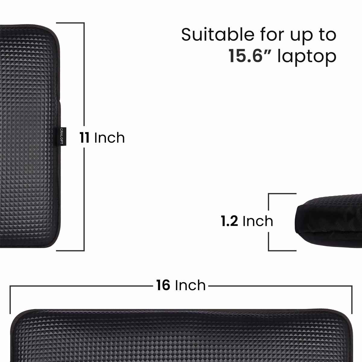 Craloft 15-15.6 Inch Laptop Sleeve Cover Bag for MacBook/Dell/HP/Lenovo - Office & Travel Use (L29)