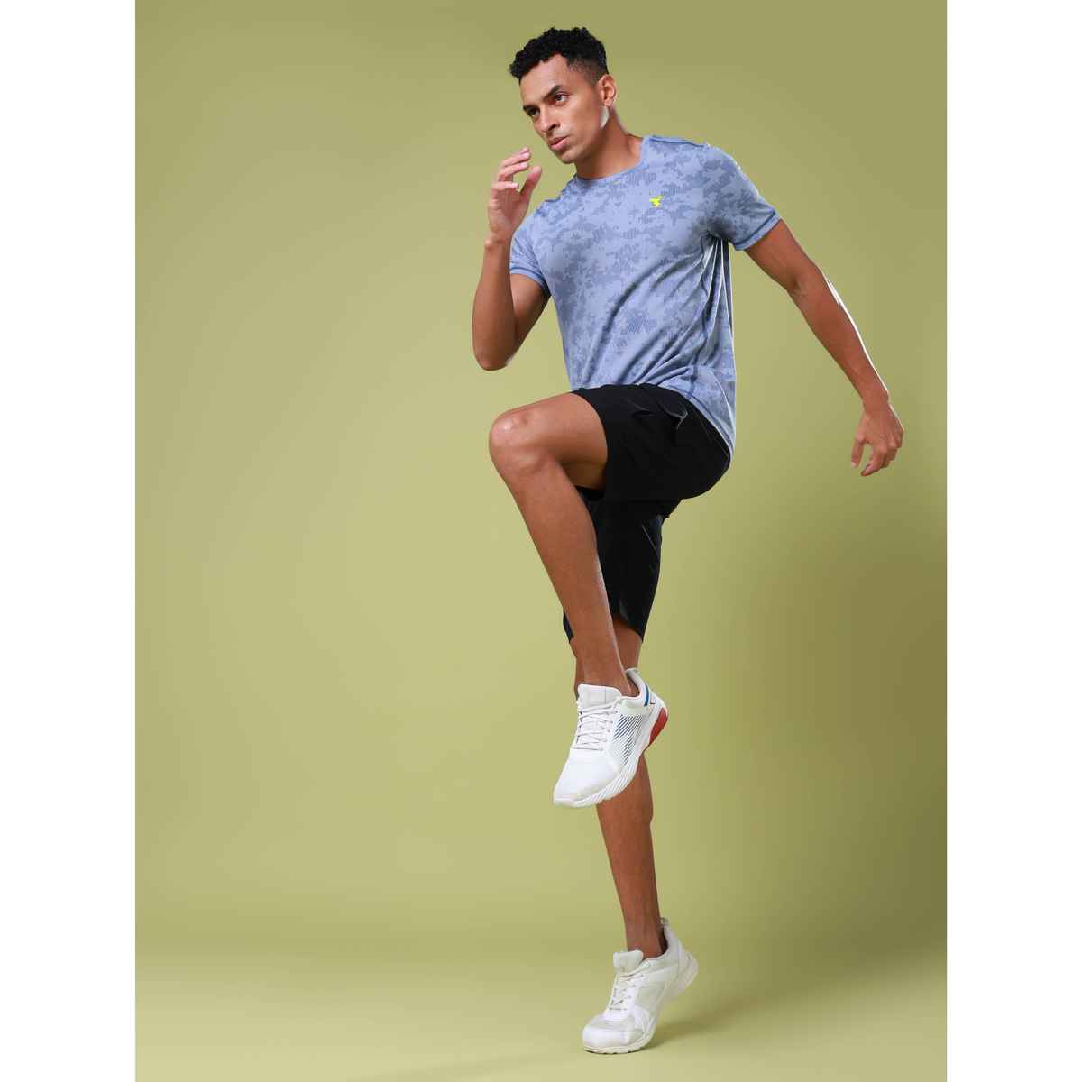 Technosport Men Poly Solid Slim Fit Sports Shorts with TS FLEXI | Black | L