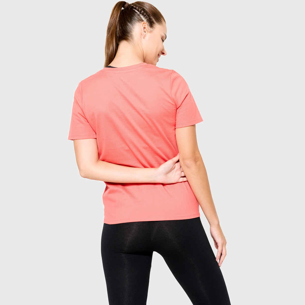 Decathlon | Domyos WoMen's V-Neck Cotton Fitness T-shirt | Pink - S