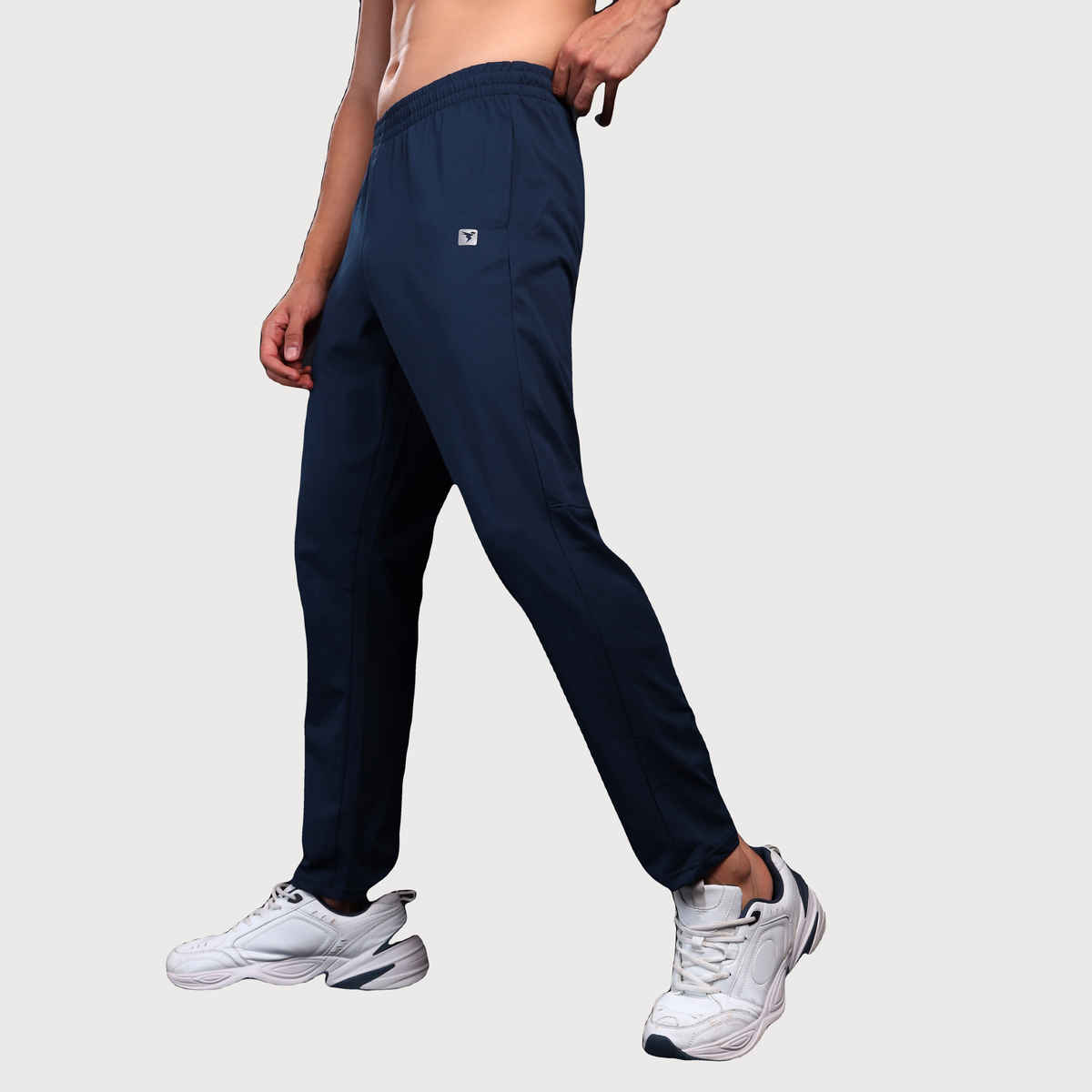 Technosport Men Poly Solid Slim Fit Sports Trackpants with 4 Way Crispy | Navy | 2XL
