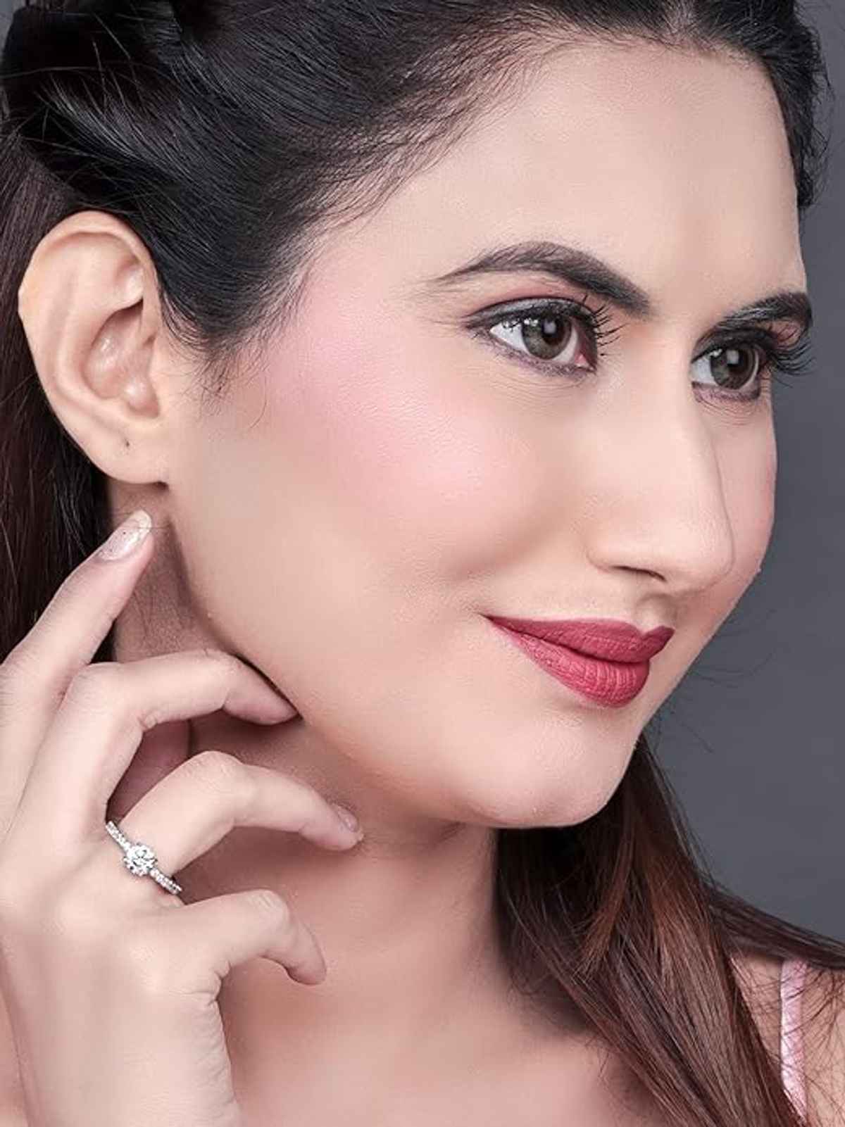 Lavie Womens Quilt Joanna Small Satchel Handbag Off White (1pc) & Pissara By Sukkhi 925 Sterling Silver Cubic Zirconia Finger Ring For Women (1pc) Combo