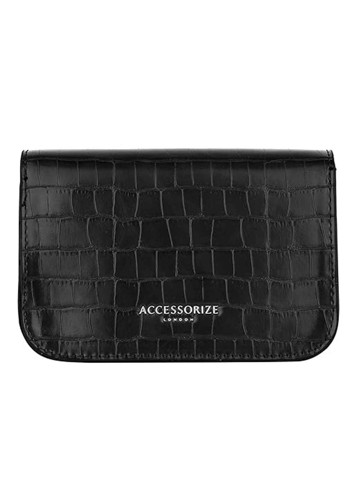 Accessorize London Women's Mini Purse Sling Bag | Faux Leather - Black