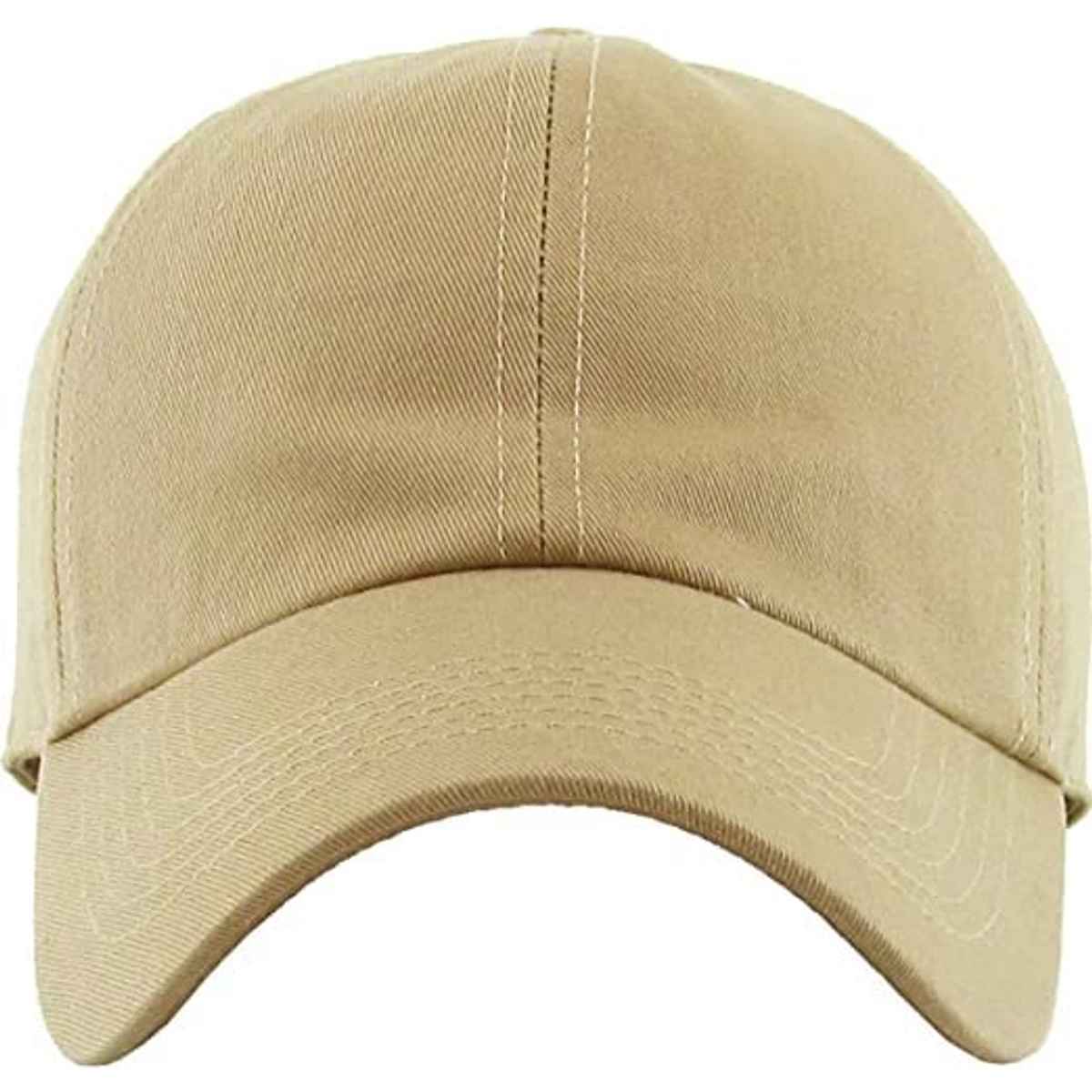 Blynk Unisex Solid Color Baseball Cap with Adjuable Back | Khaki