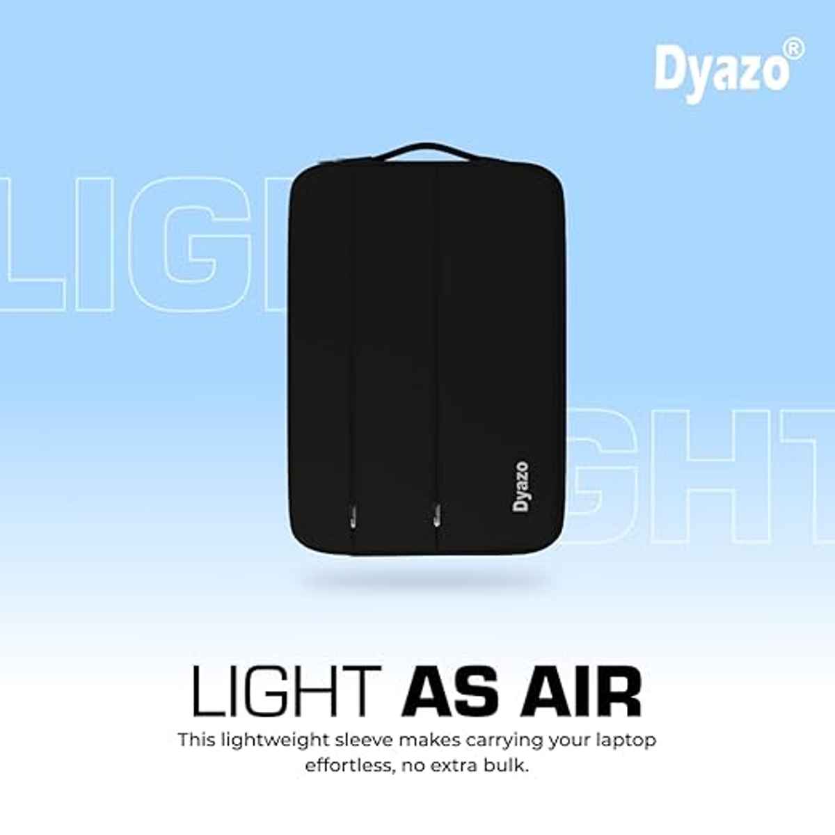 Dyazo Water Resistant Laptop Sleeve Case | 15 to 15.6 Inch | Black