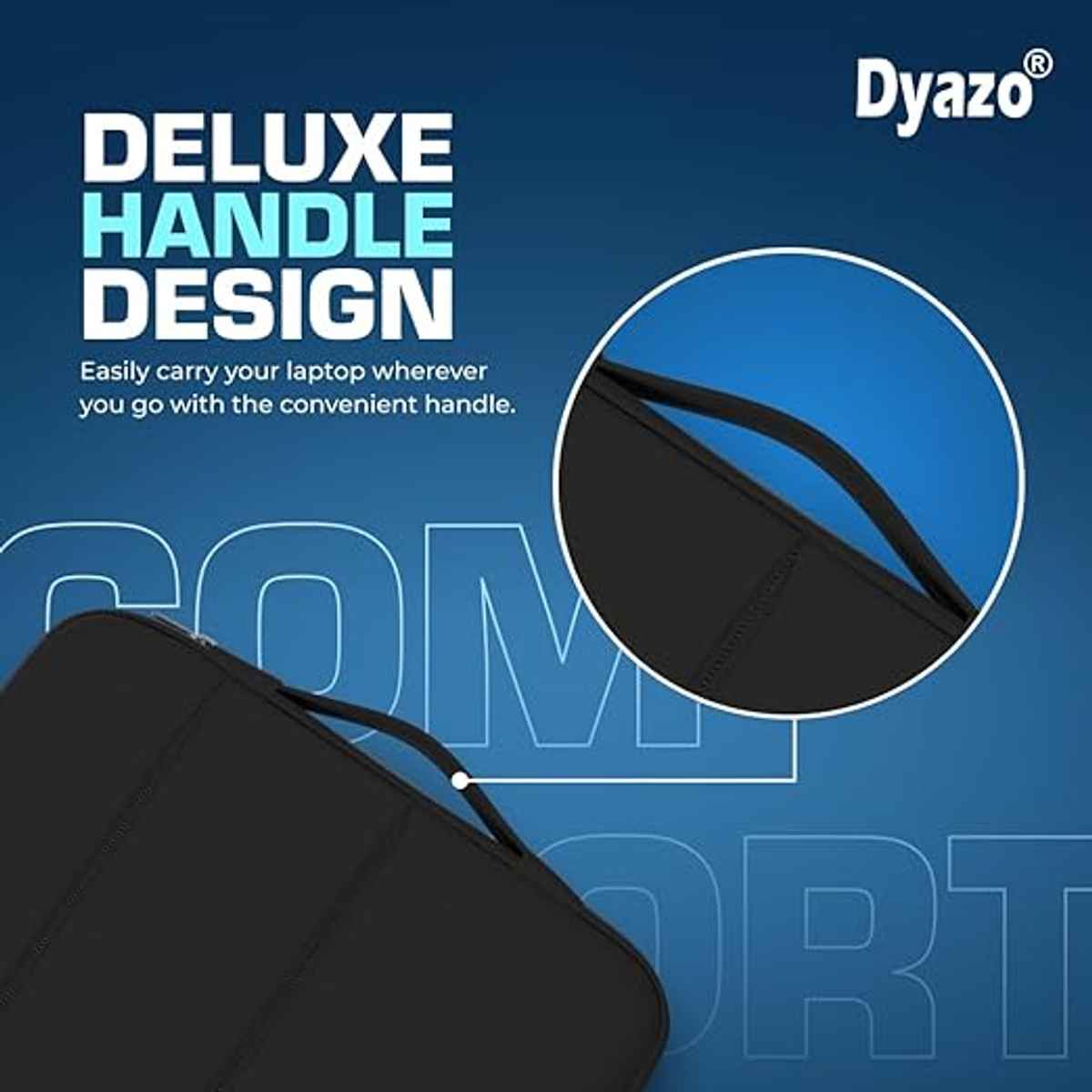 Dyazo Water Resistant Laptop Sleeve Case | 15 to 15.6 Inch | Black