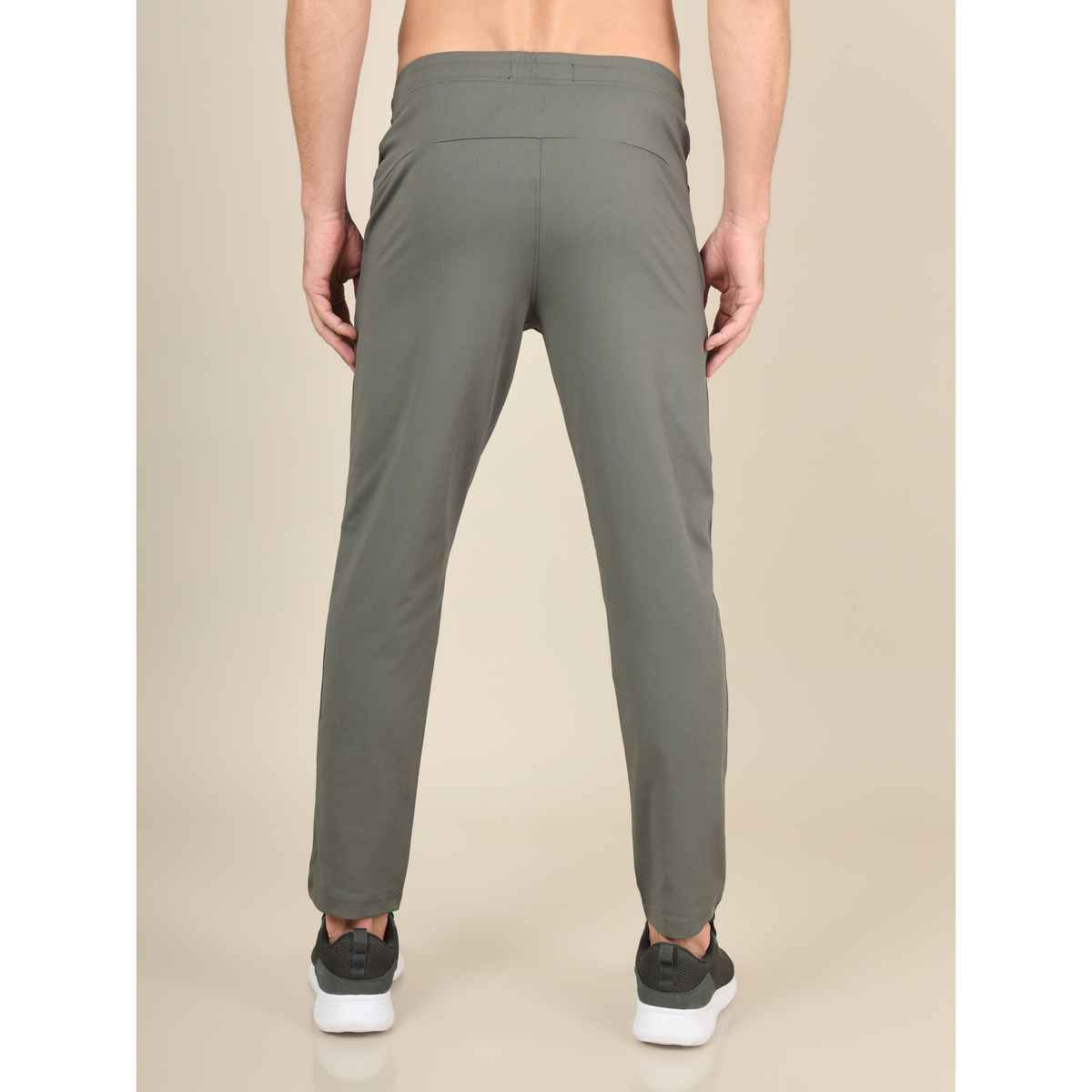 Technosport Men Poly Solid Relax Fit Sports Trackpants with ELASTO PLUS | Beetle | L