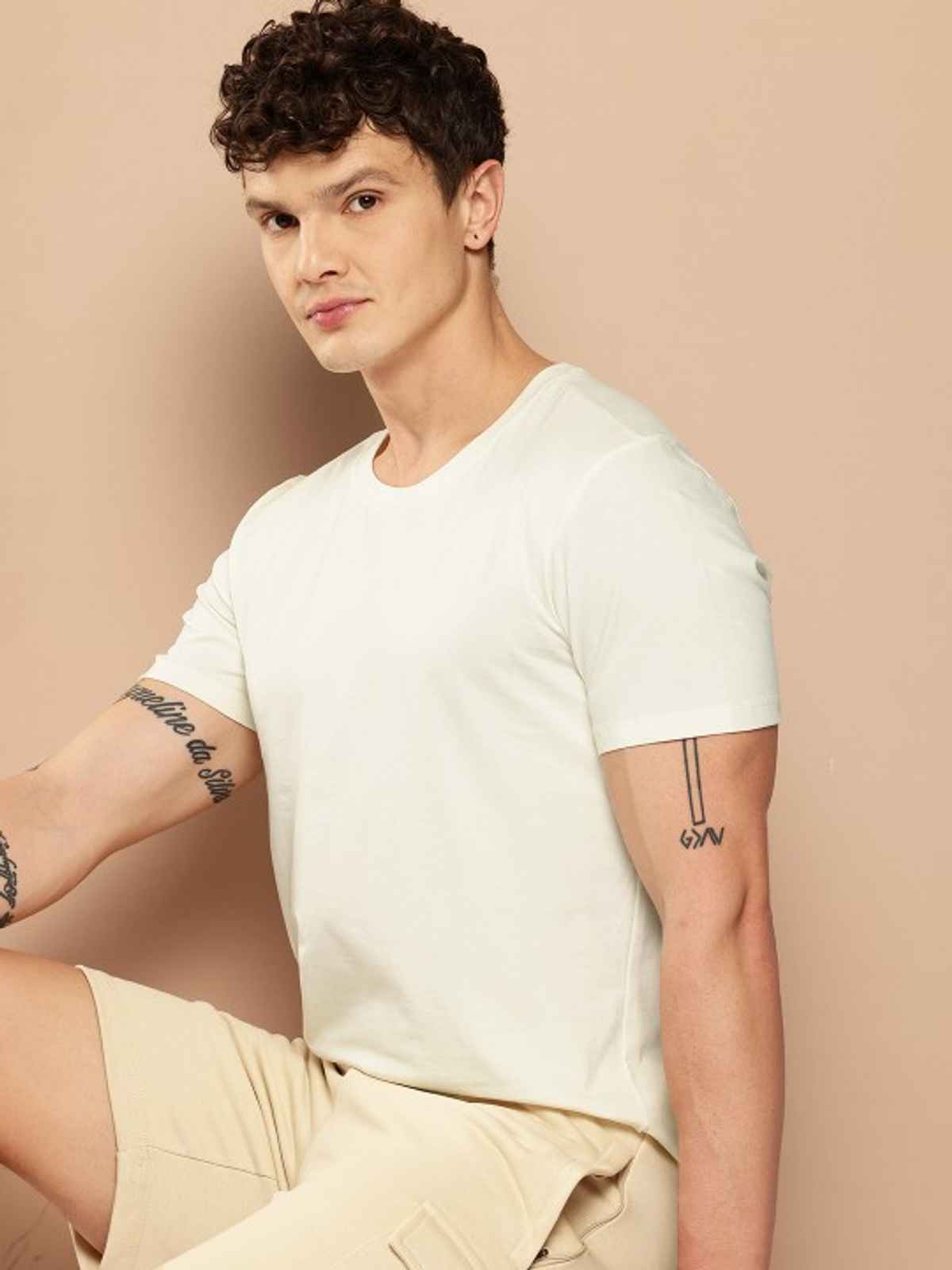 Alcis Men's Round Neck T-Shirt | Sail Cream | S