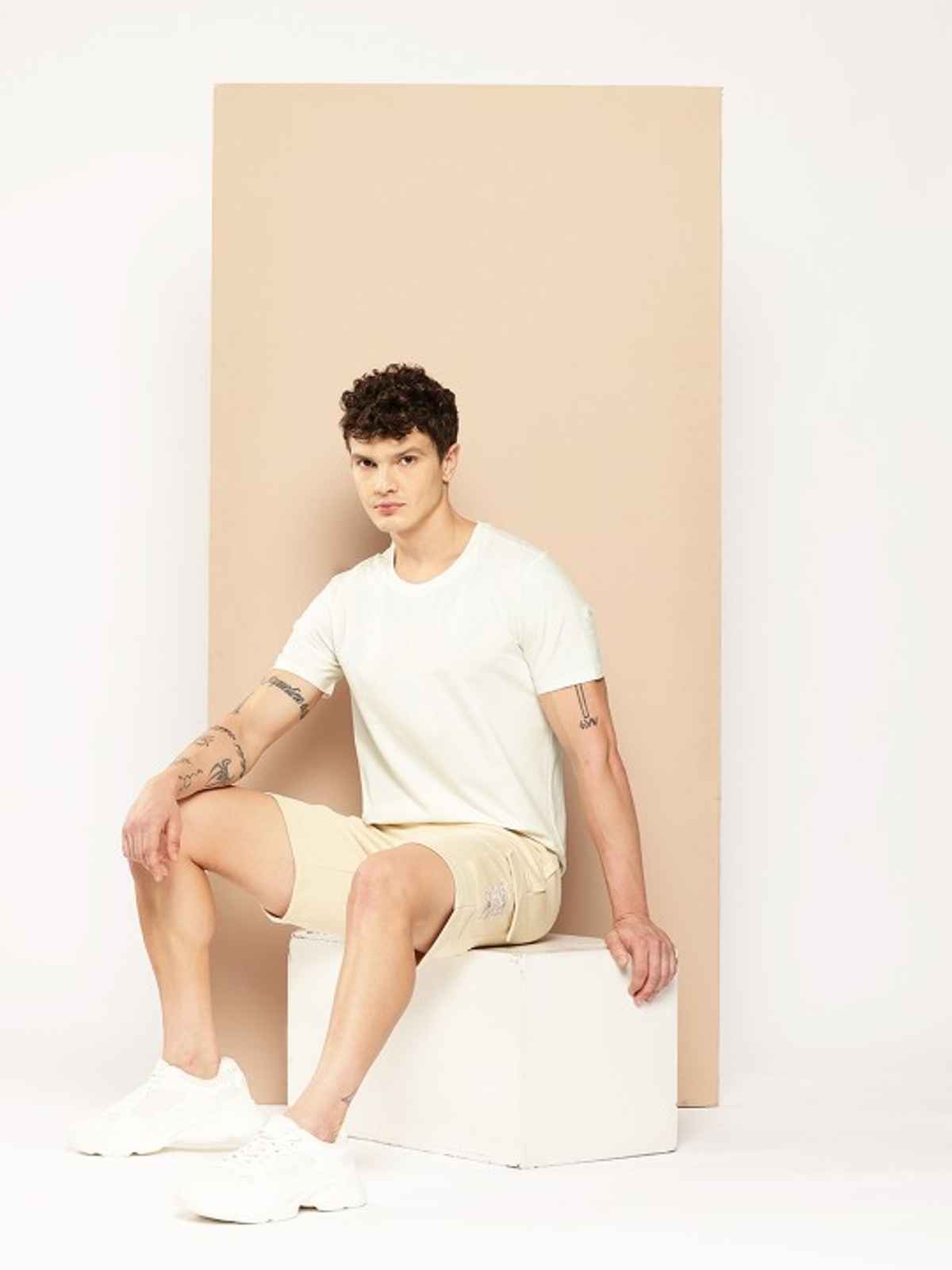 Alcis Men's Round Neck T-Shirt | Sail Cream | S