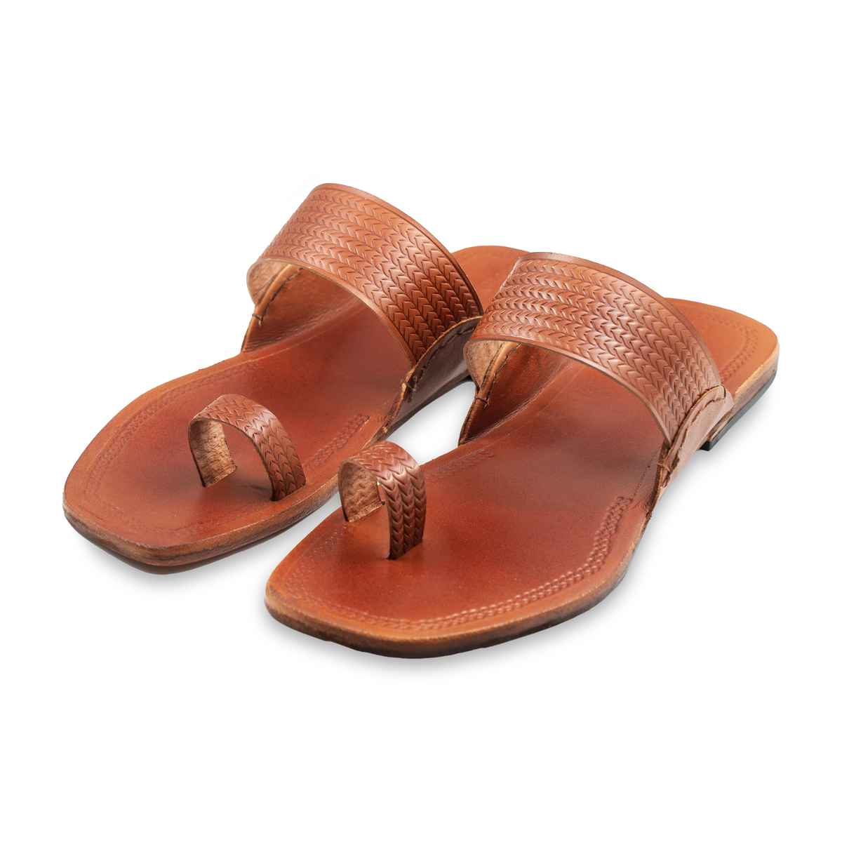 Korakari Ruhani Kolhapuri Chappal for Women Tan | UK6
