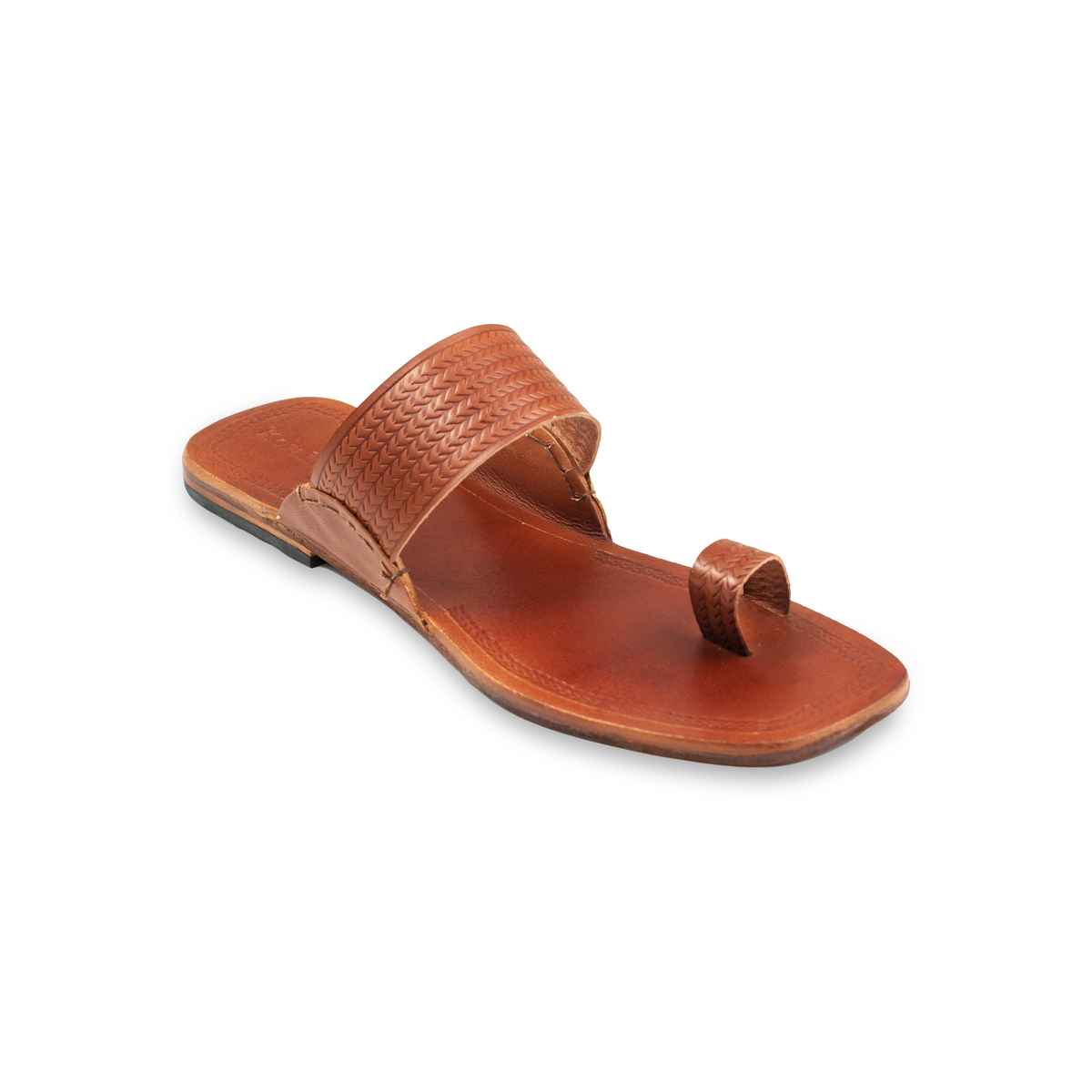 Korakari Ruhani Kolhapuri Chappal for Women Tan | UK6