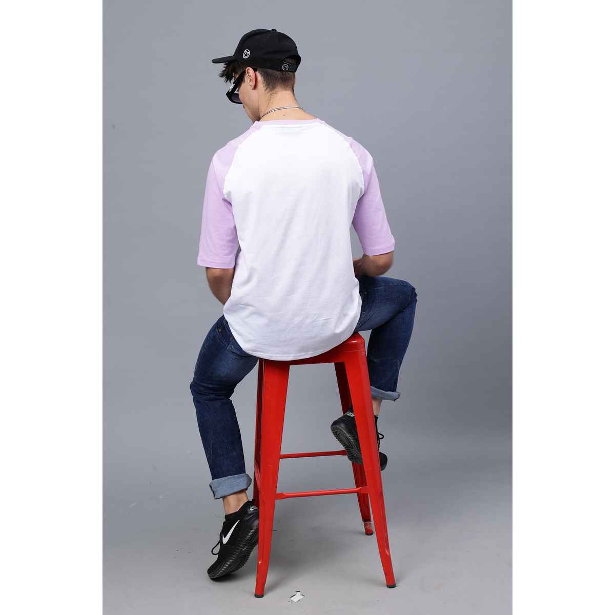 Mad Over Print Men's Colourblock T-shirt | Lavendar - S